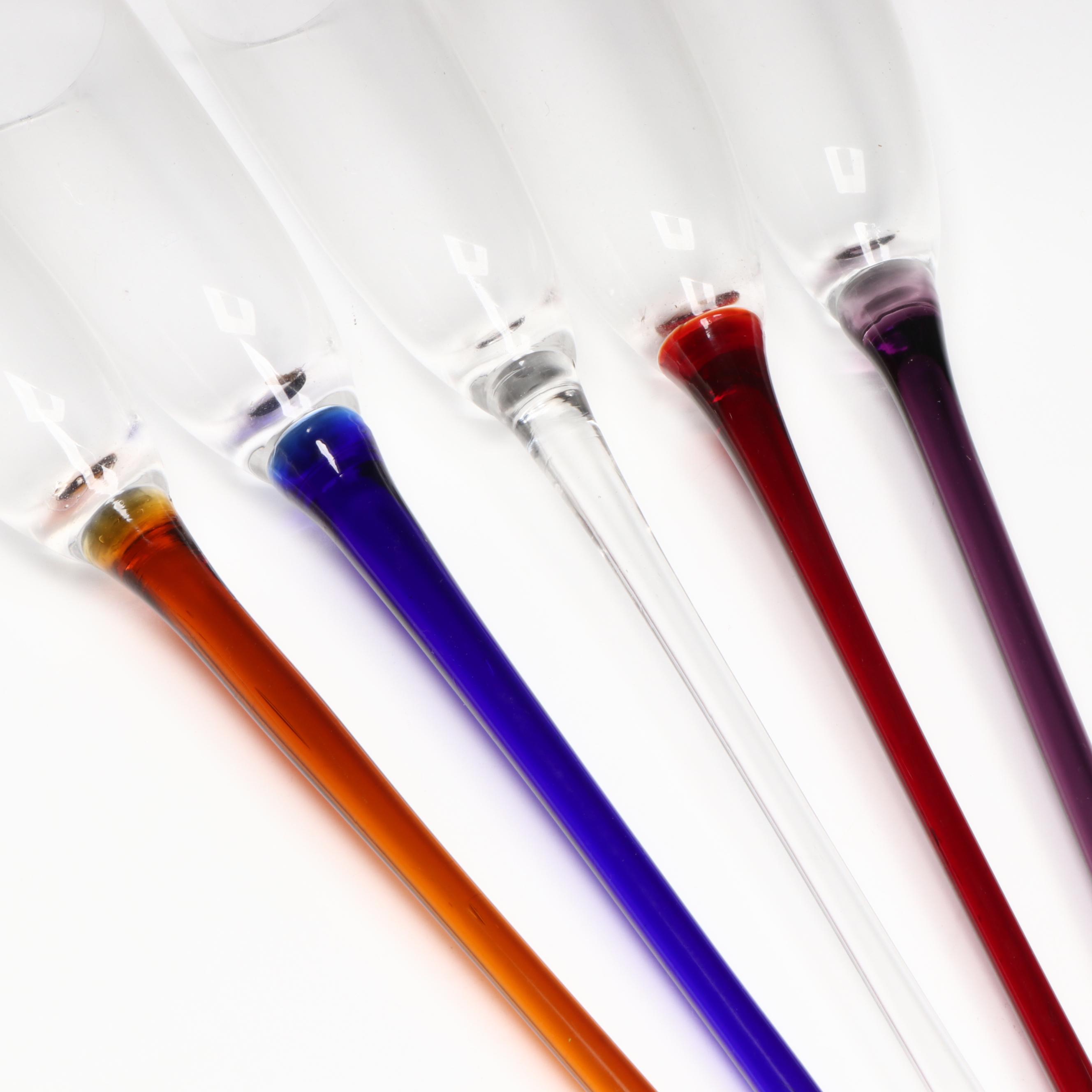 Artland Celebration Collection Glass Champagne Flutes with Vase Holder