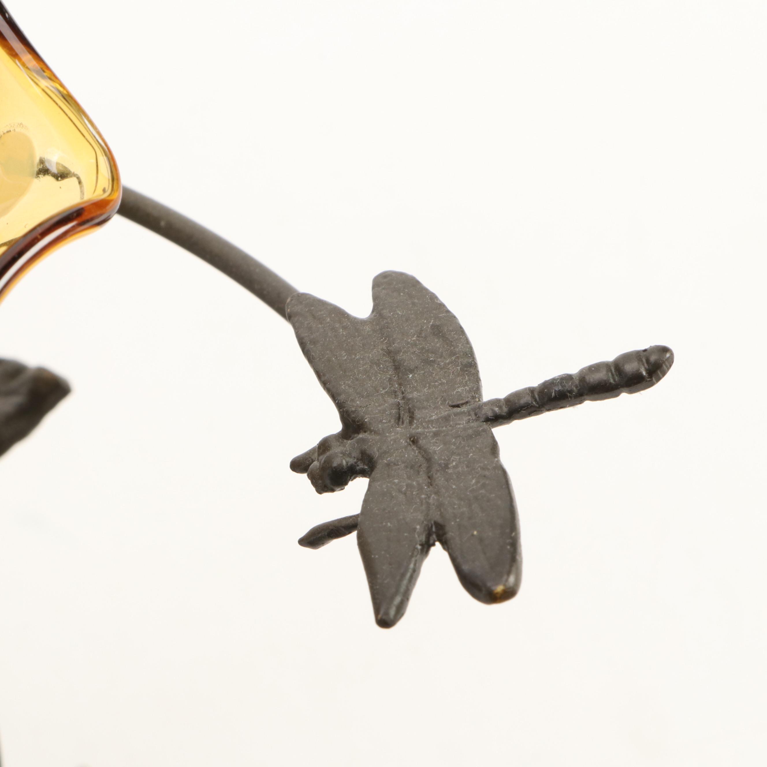 Murano Style Millefiori Tulip Art Glass Lamp