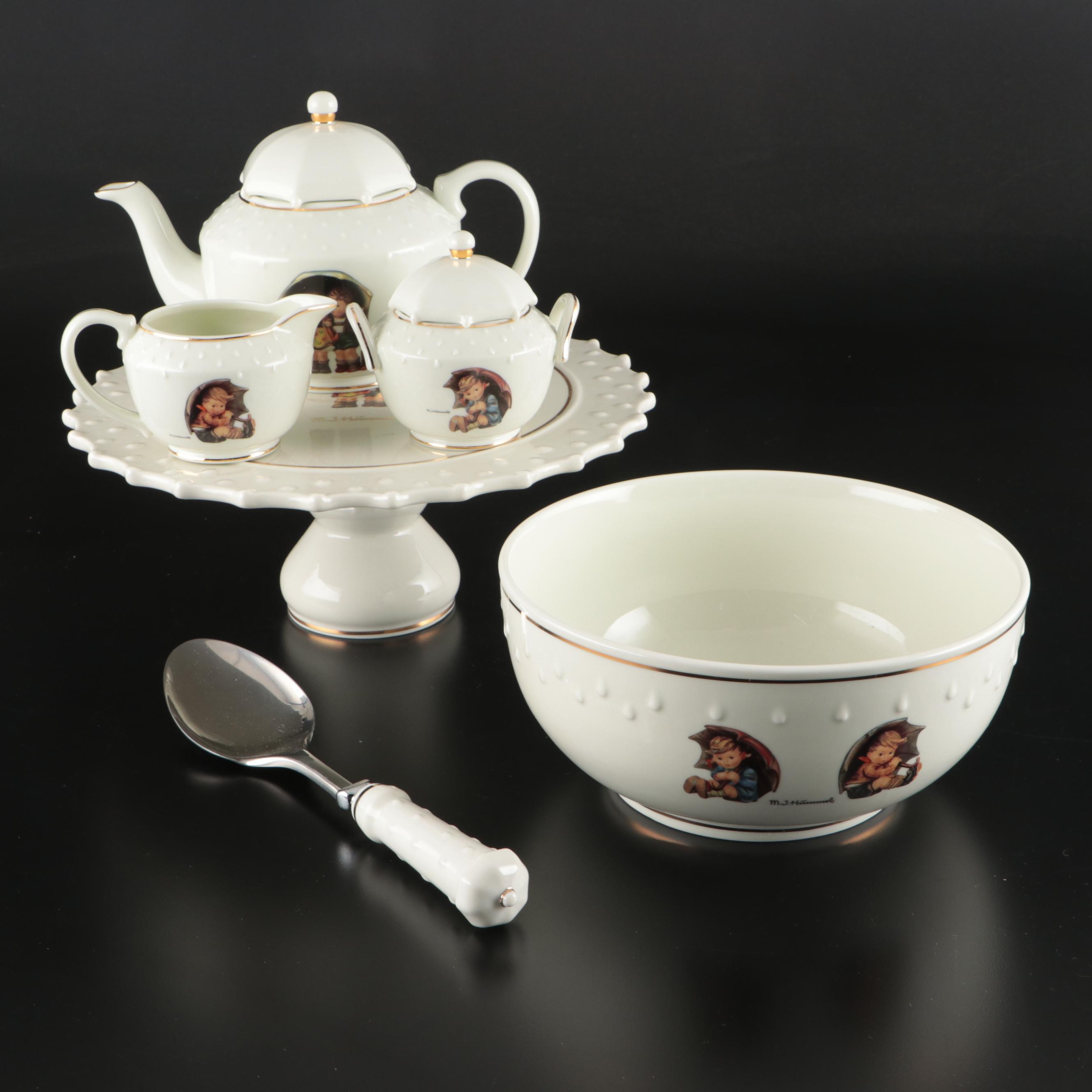 Danbury Mint "Stormy Weather" Footed Plate with More Porcelain Hummel Serveware