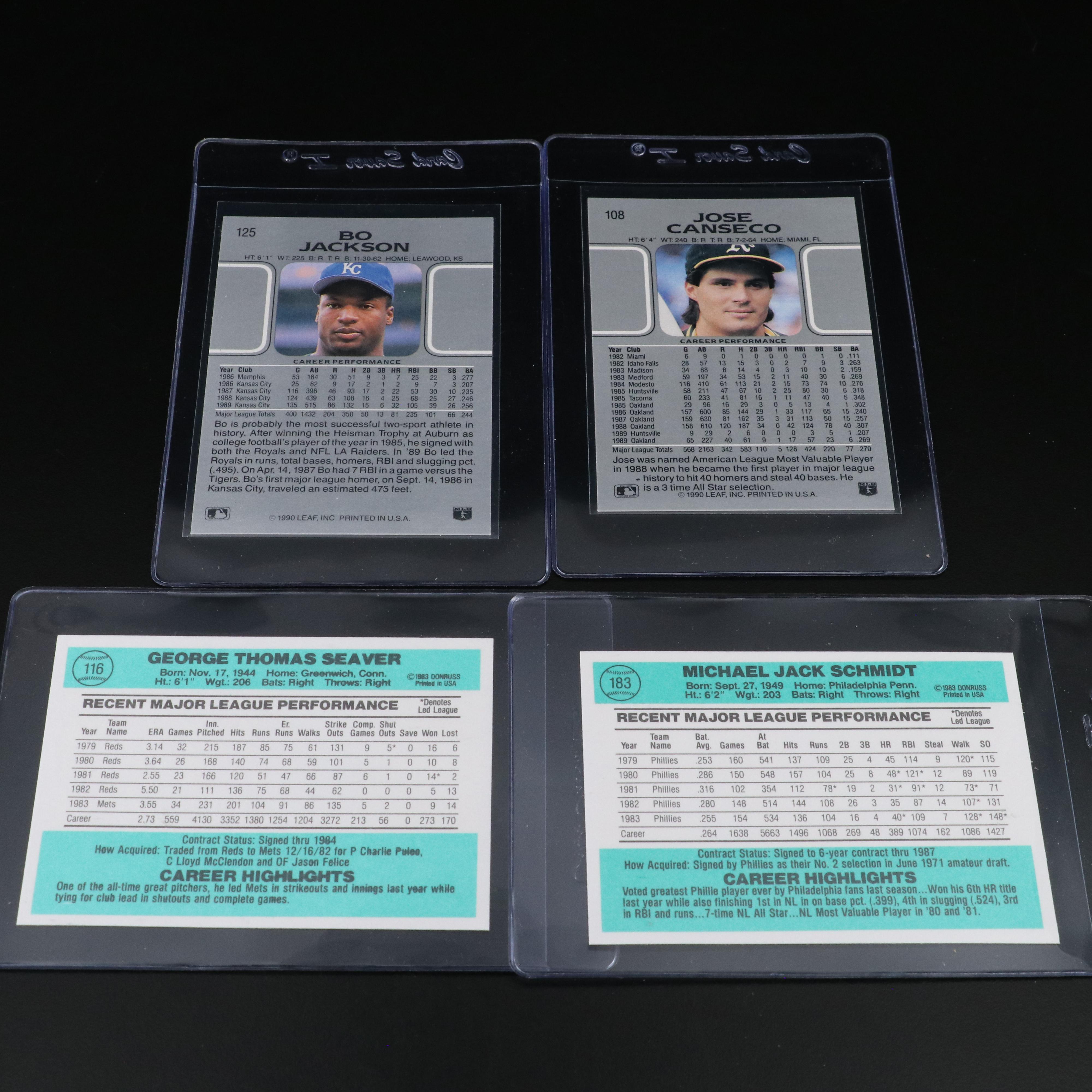 1990 Leaf Baseball Cards Featuring Ken Griffey Jr., Mark McGwire, and More