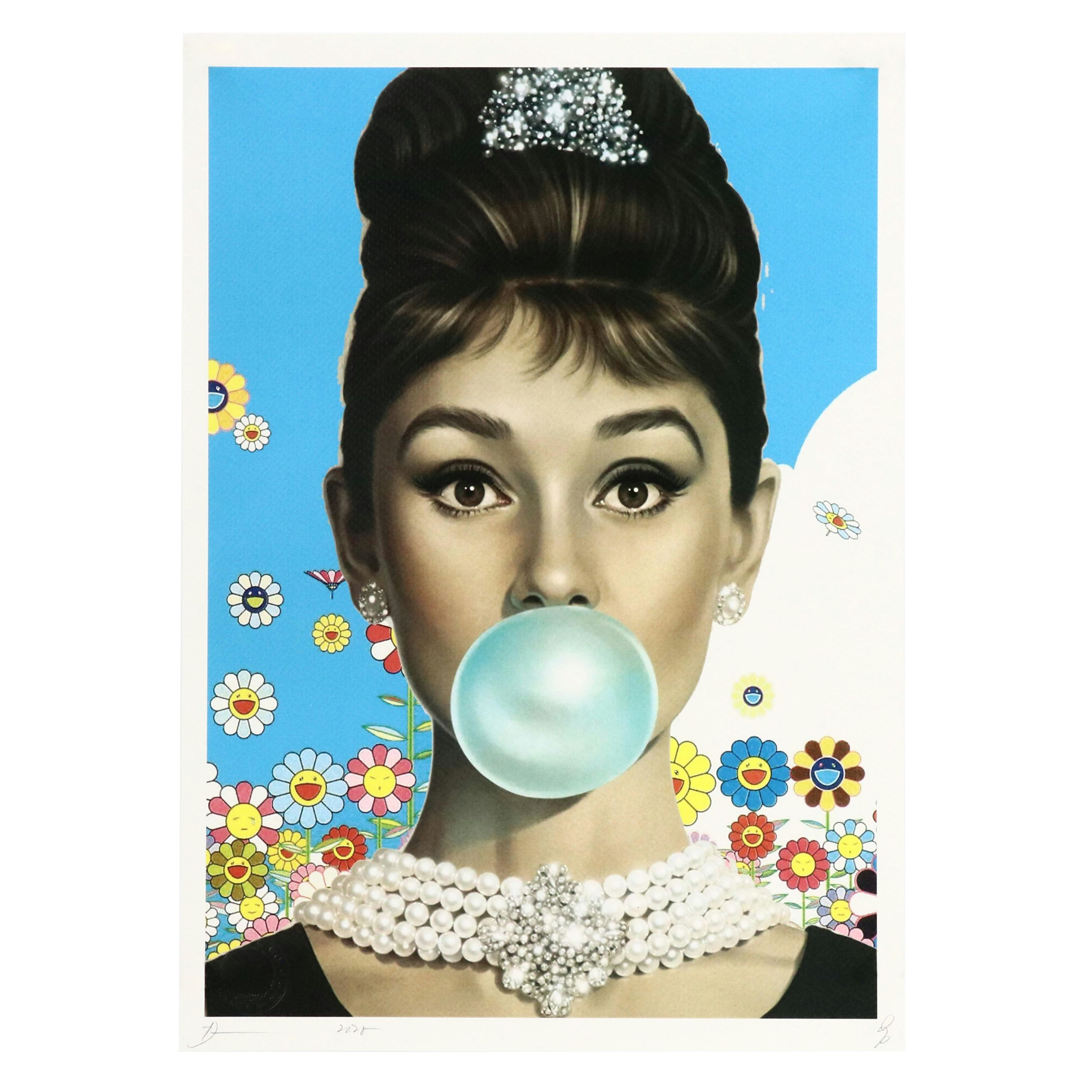 Death NYC Graphic Digital Print Featuring Audrey Hepburn x Murakami, 21st C