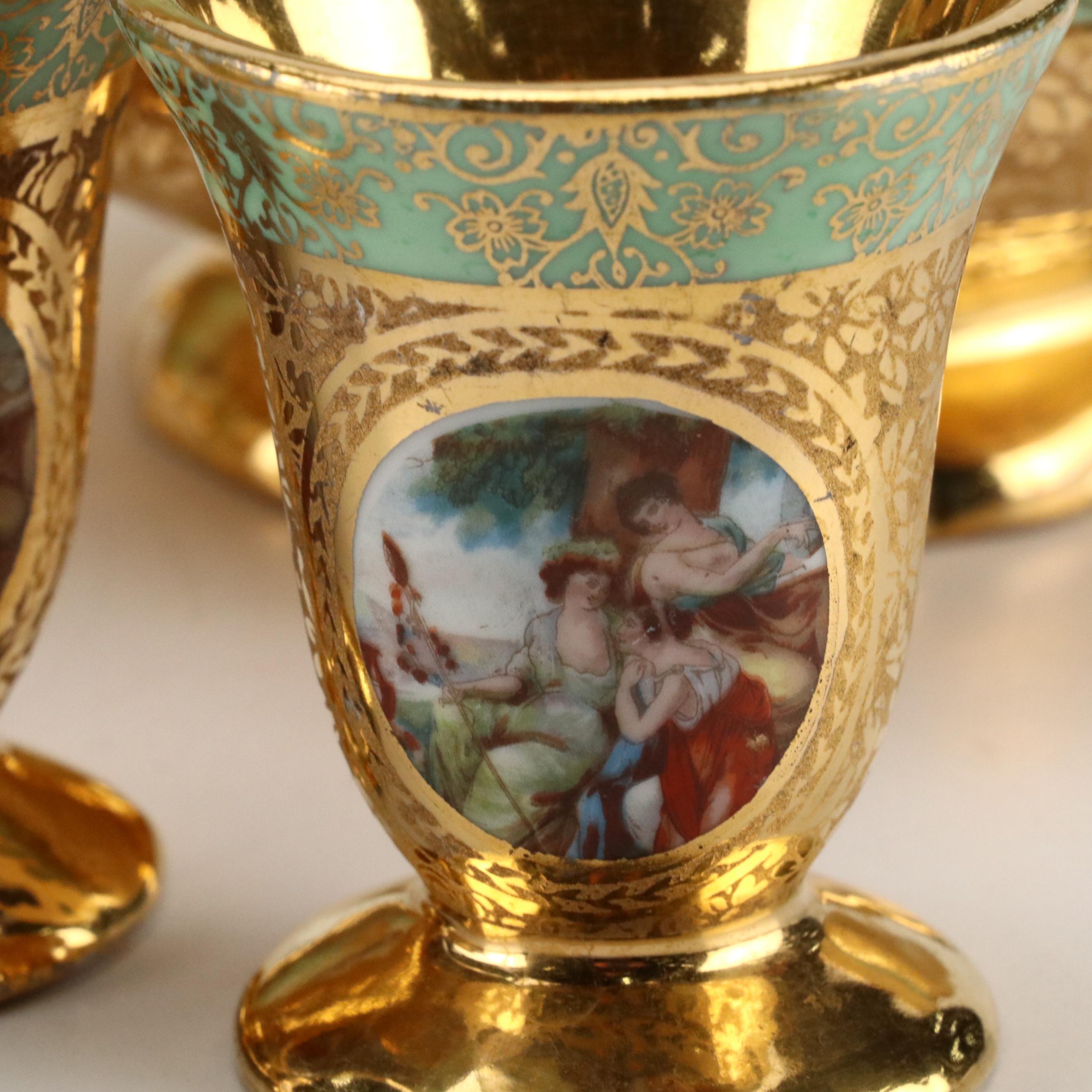 LeMieux China 24K Gilt Porcelain Decanter, Cups, Perfume Bottles and More, 1930s