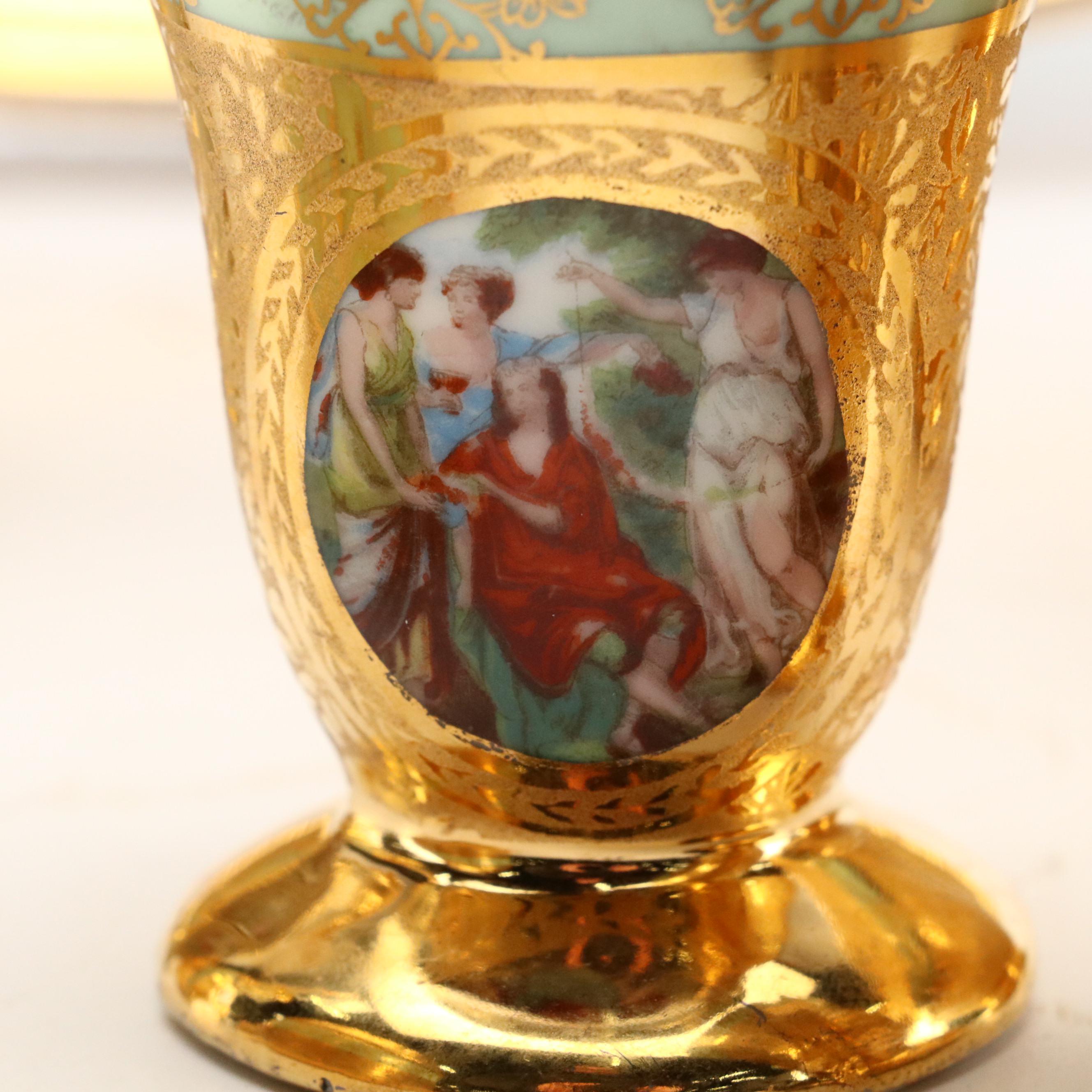 LeMieux China 24K Gilt Porcelain Decanter, Cups, Perfume Bottles and More, 1930s