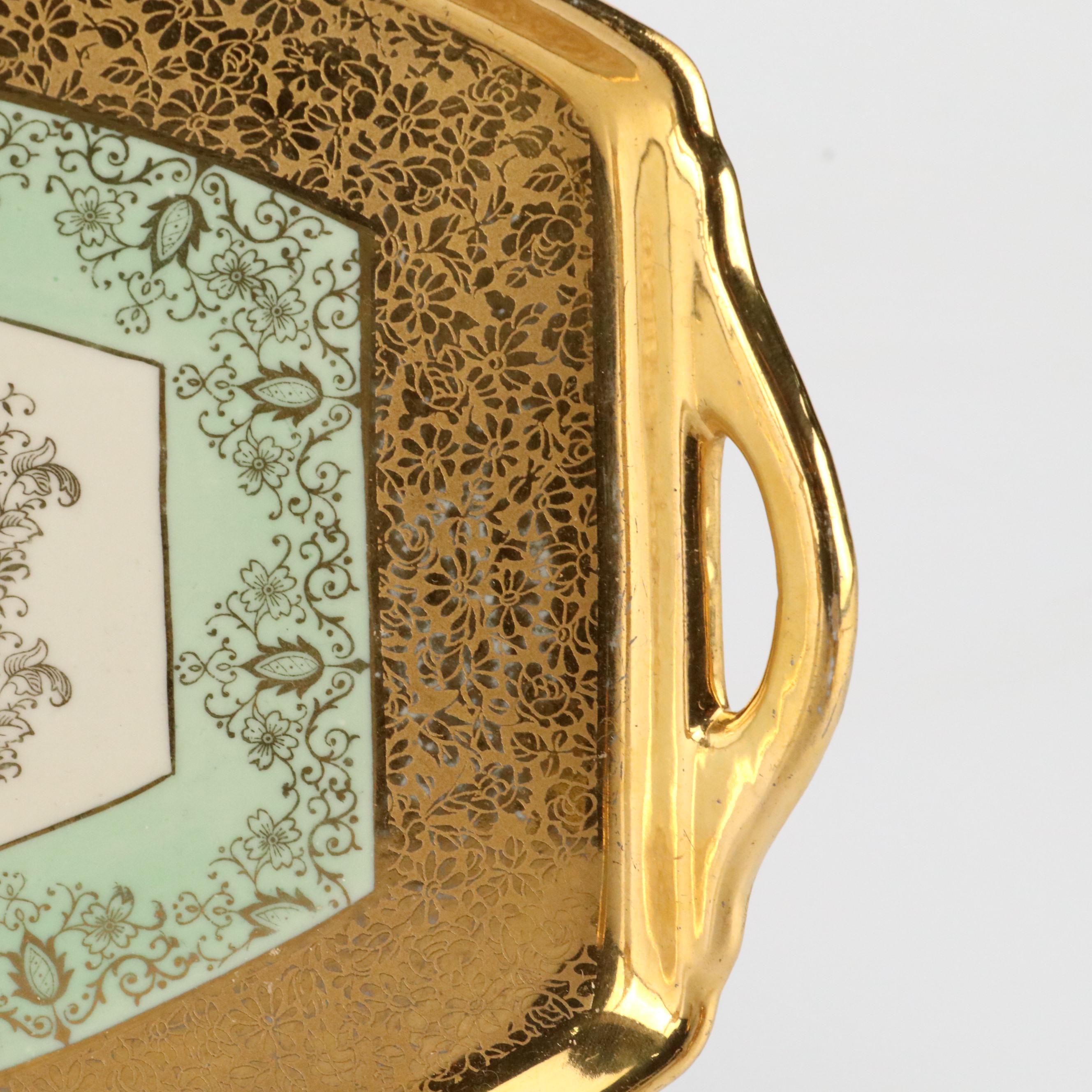 LeMieux China 24K Gilt Porcelain Decanter, Cups, Perfume Bottles and More, 1930s