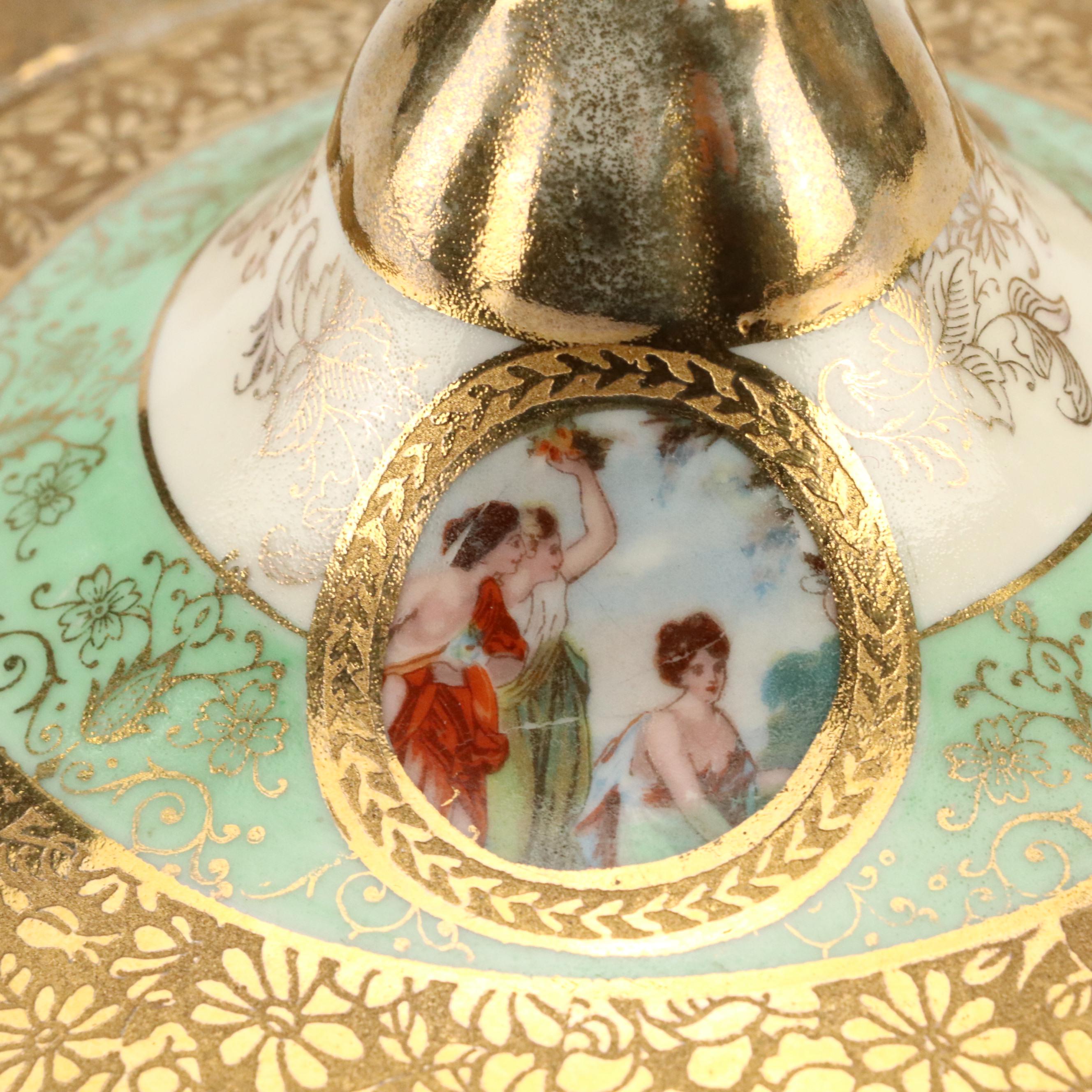 LeMieux China 24K Gilt Porcelain Decanter, Cups, Perfume Bottles and More, 1930s