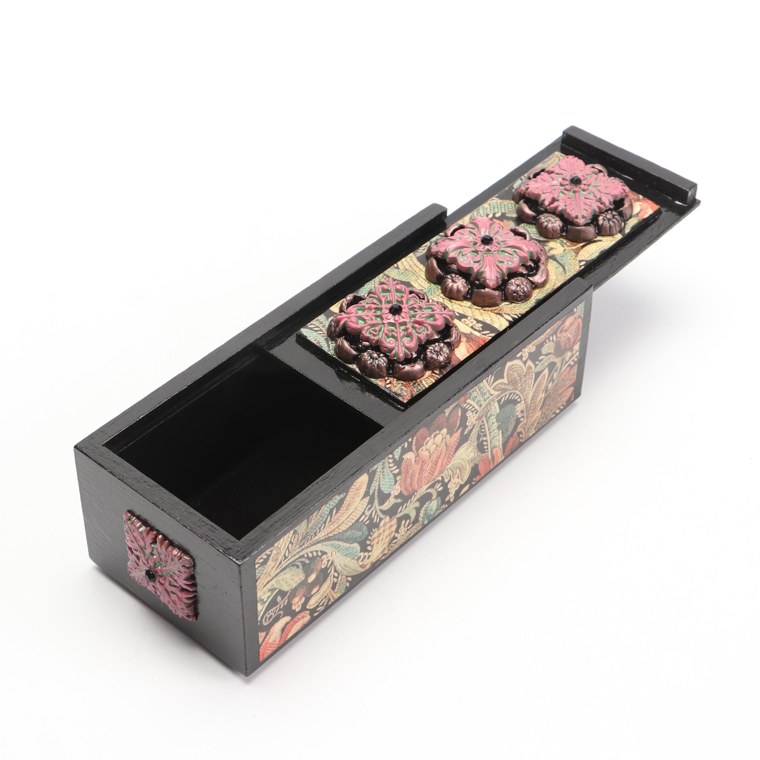 Deborah Kovacs-Sturdevant Mixed Media Collage "Tapestry Box," 21st Century