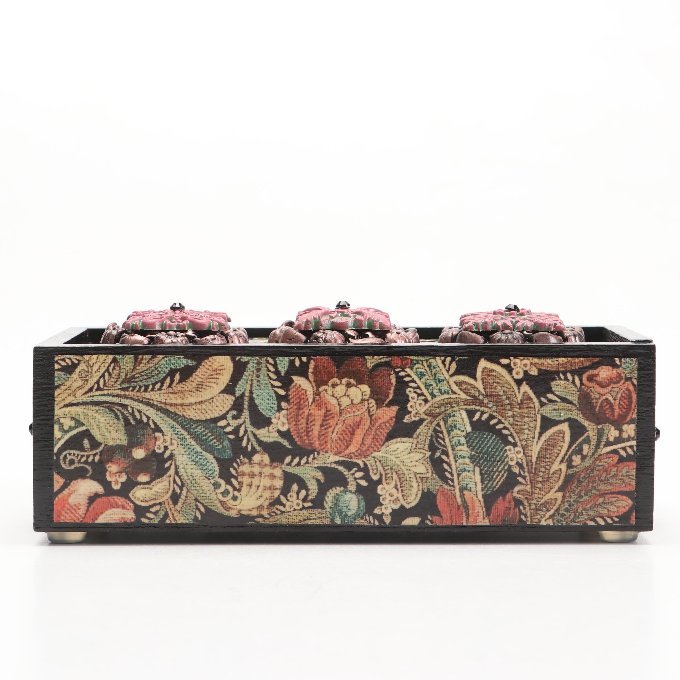 Deborah Kovacs-Sturdevant Mixed Media Collage "Tapestry Box," 21st Century