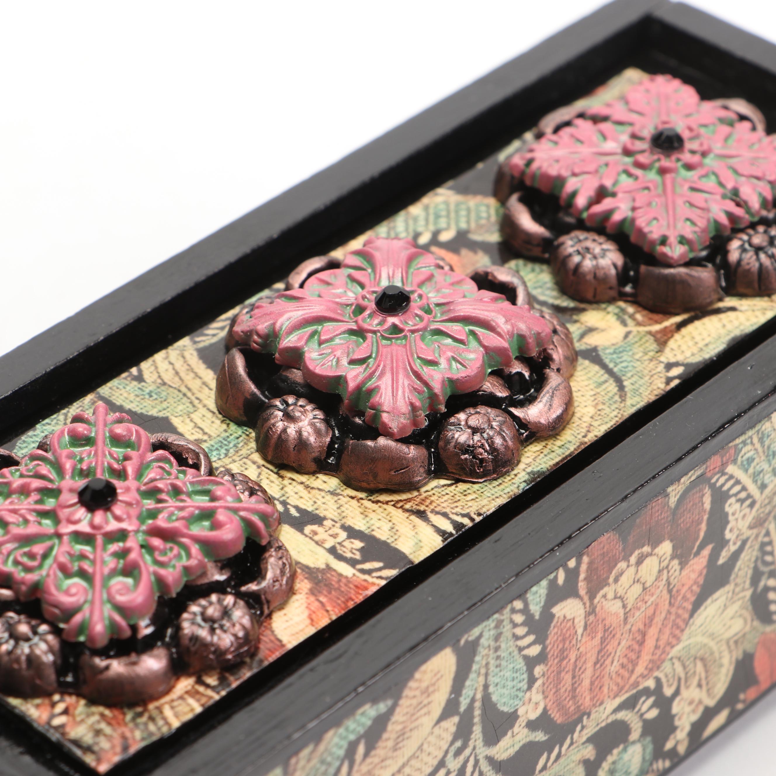 Deborah Kovacs-Sturdevant Mixed Media Collage "Tapestry Box," 21st Century