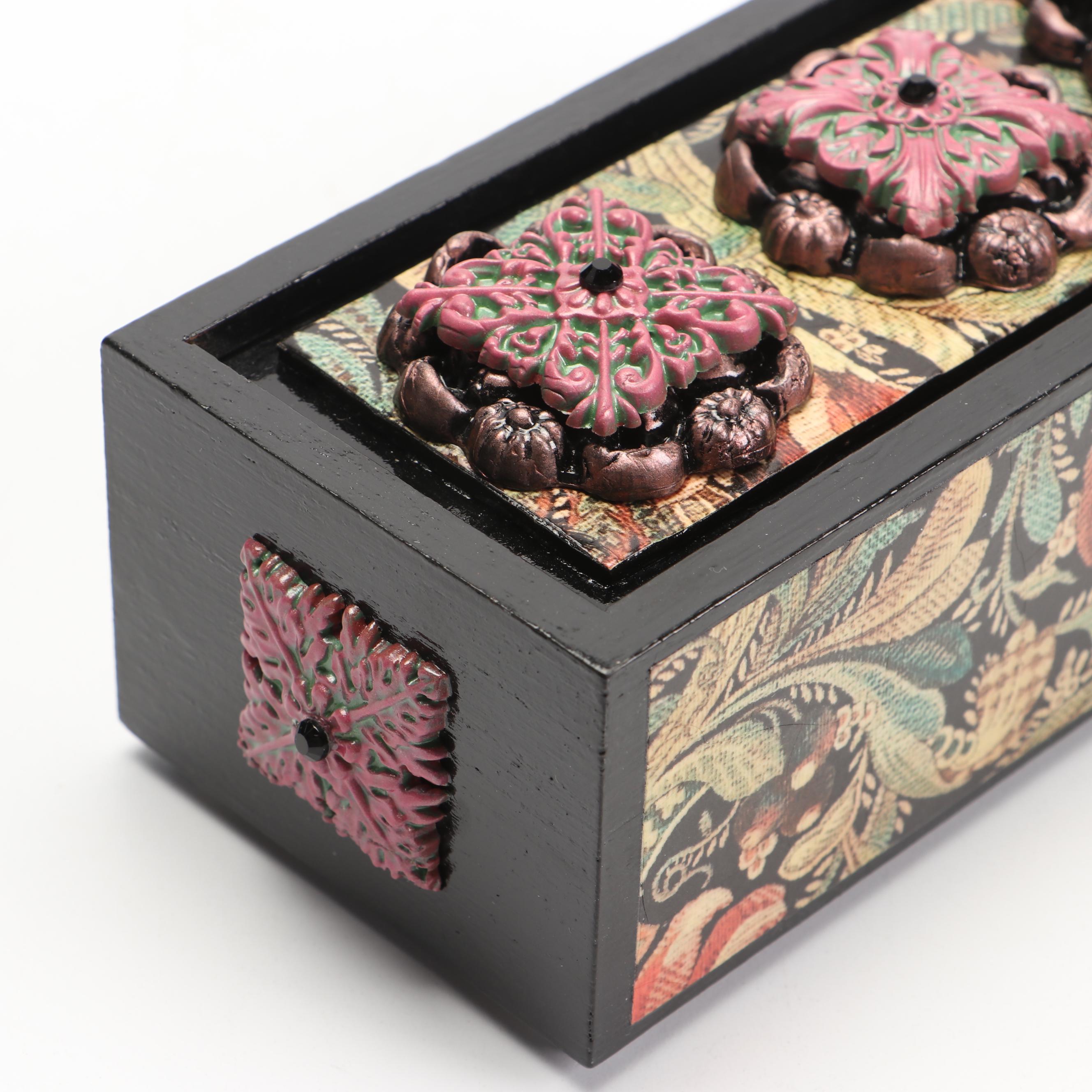 Deborah Kovacs-Sturdevant Mixed Media Collage "Tapestry Box," 21st Century