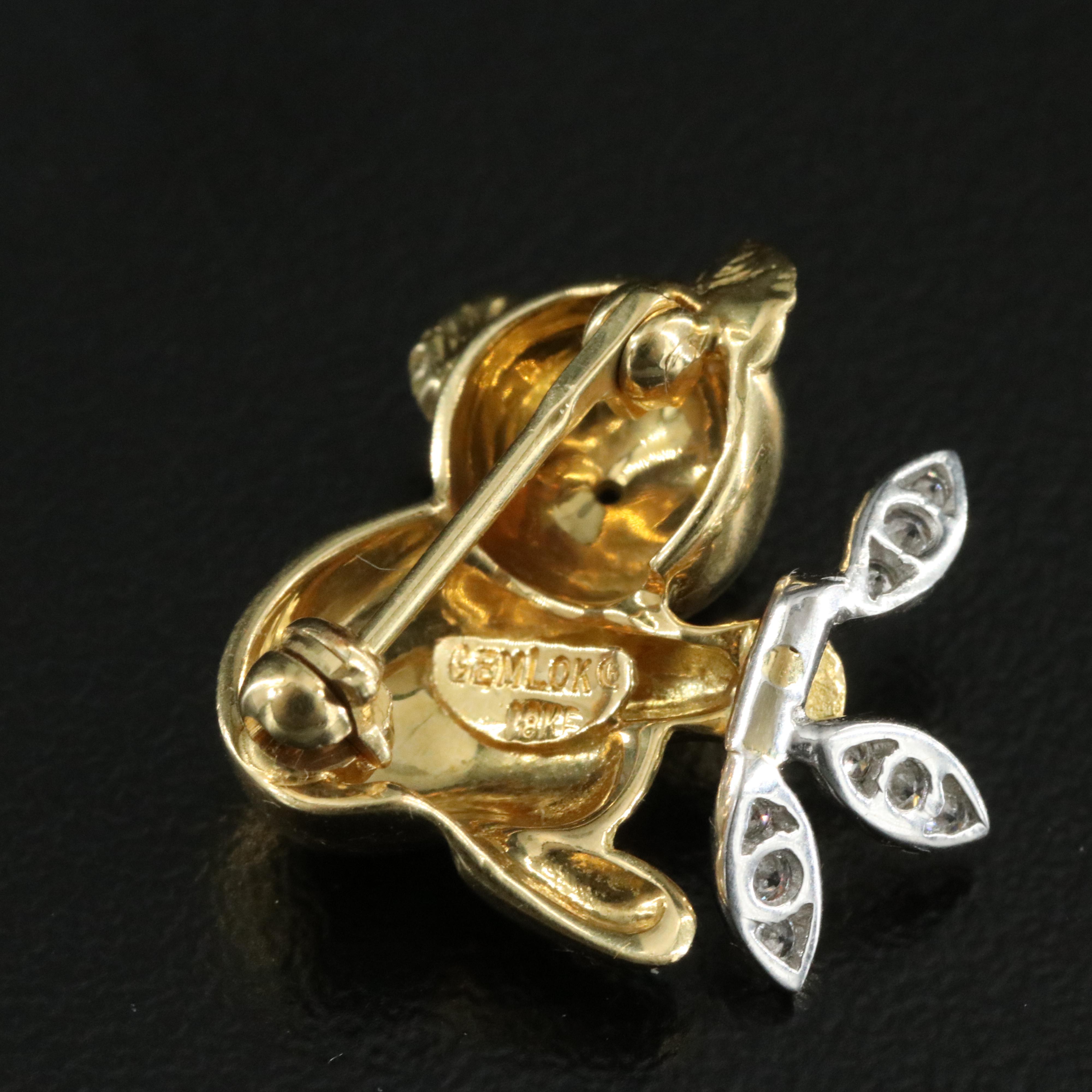 18K Diamond Koala Brooch