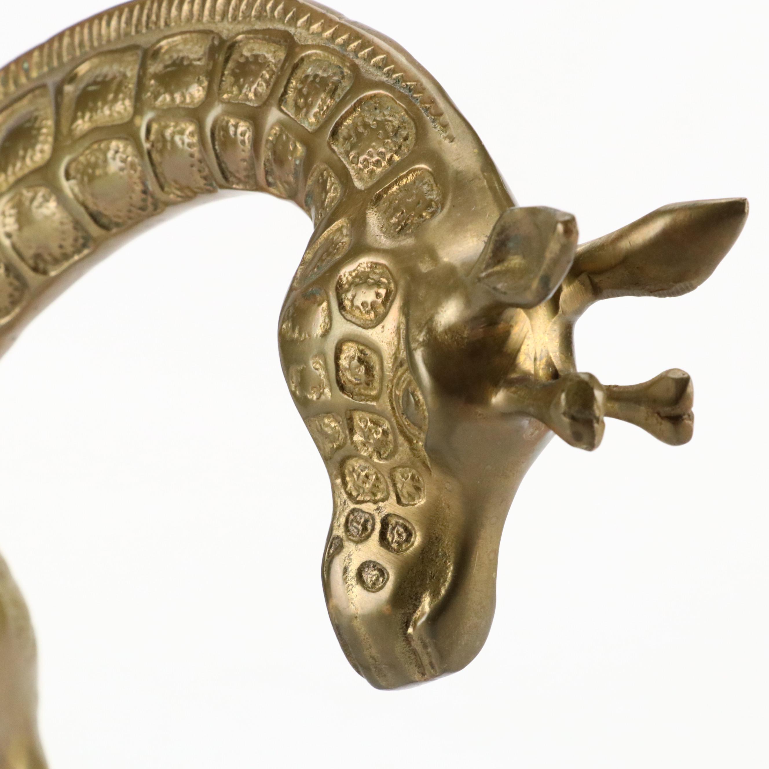 Brass Giraffes, Rabbit and Goose Figurines with Duck Bookends