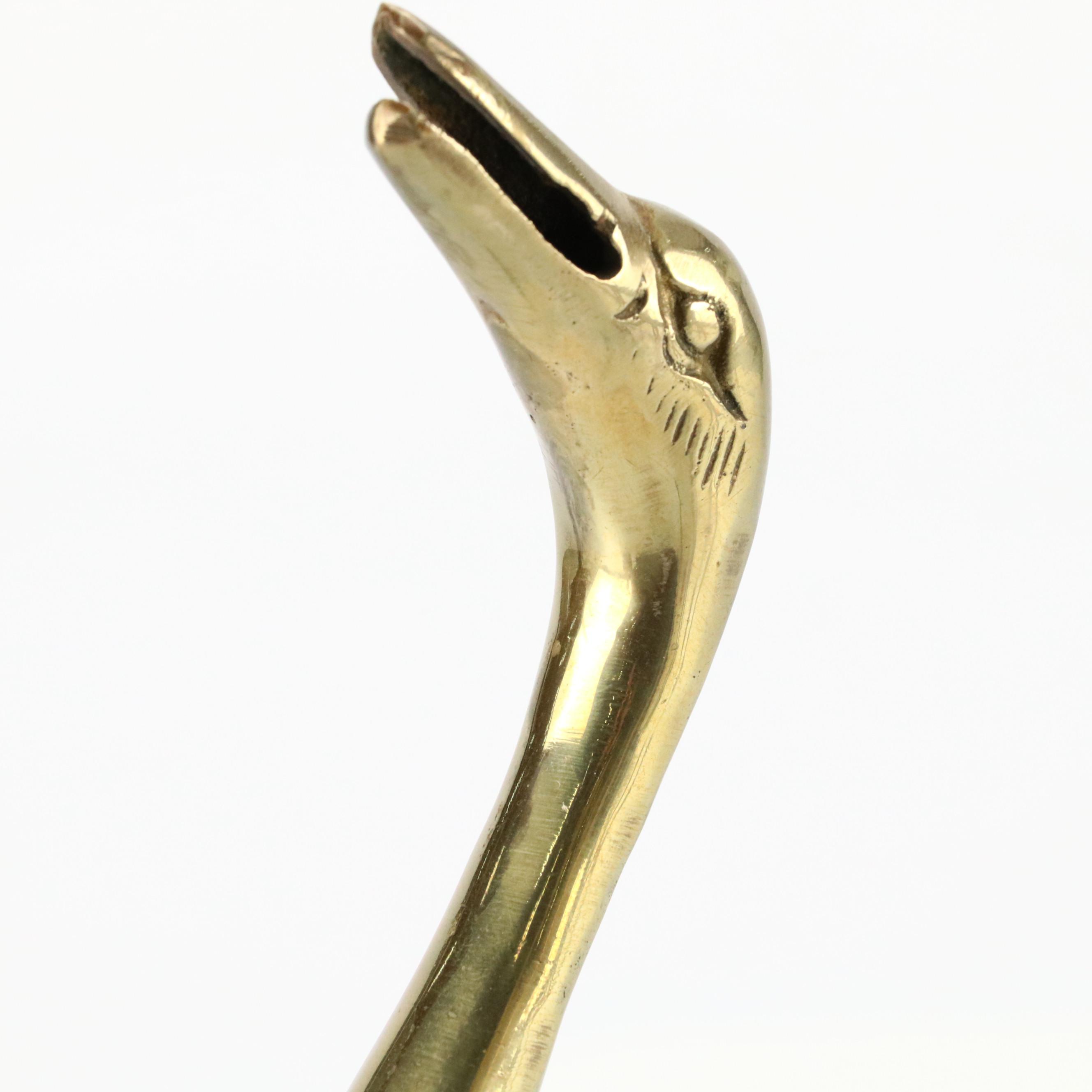 Brass Giraffes, Rabbit and Goose Figurines with Duck Bookends