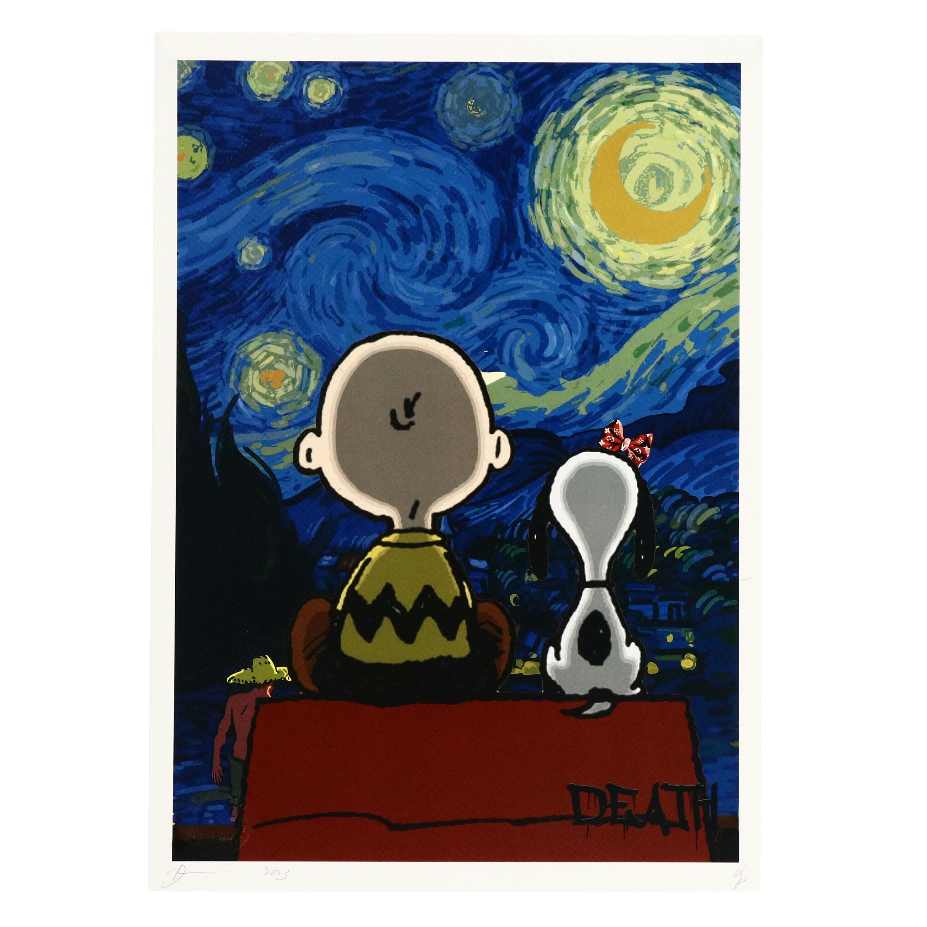 Death NYC Graphic Digital Print Featuring Snoopy and Charlie Brown, 2023