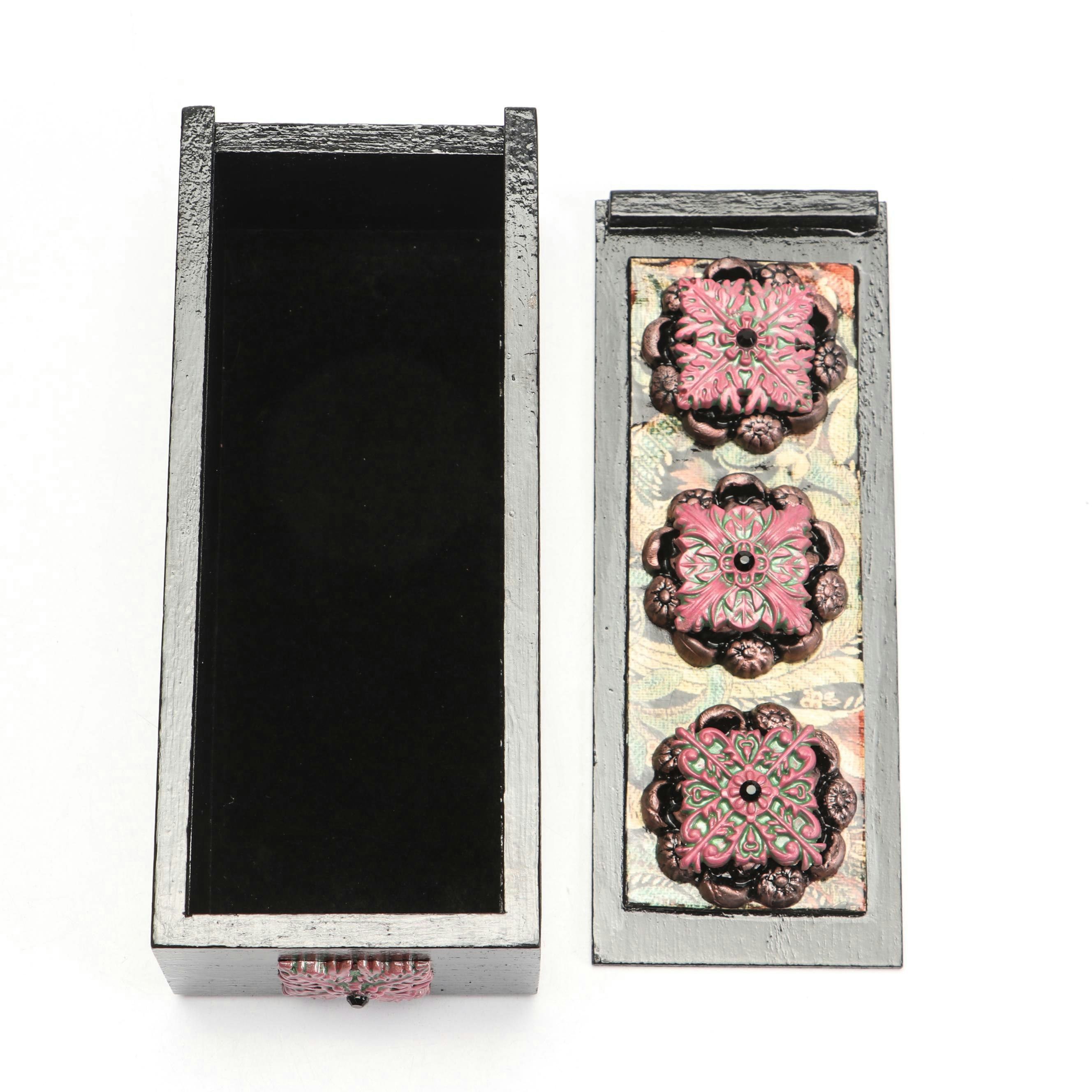 Deborah Kovacs-Sturdevant Mixed Media Collage "Tapestry Box," 21st Century