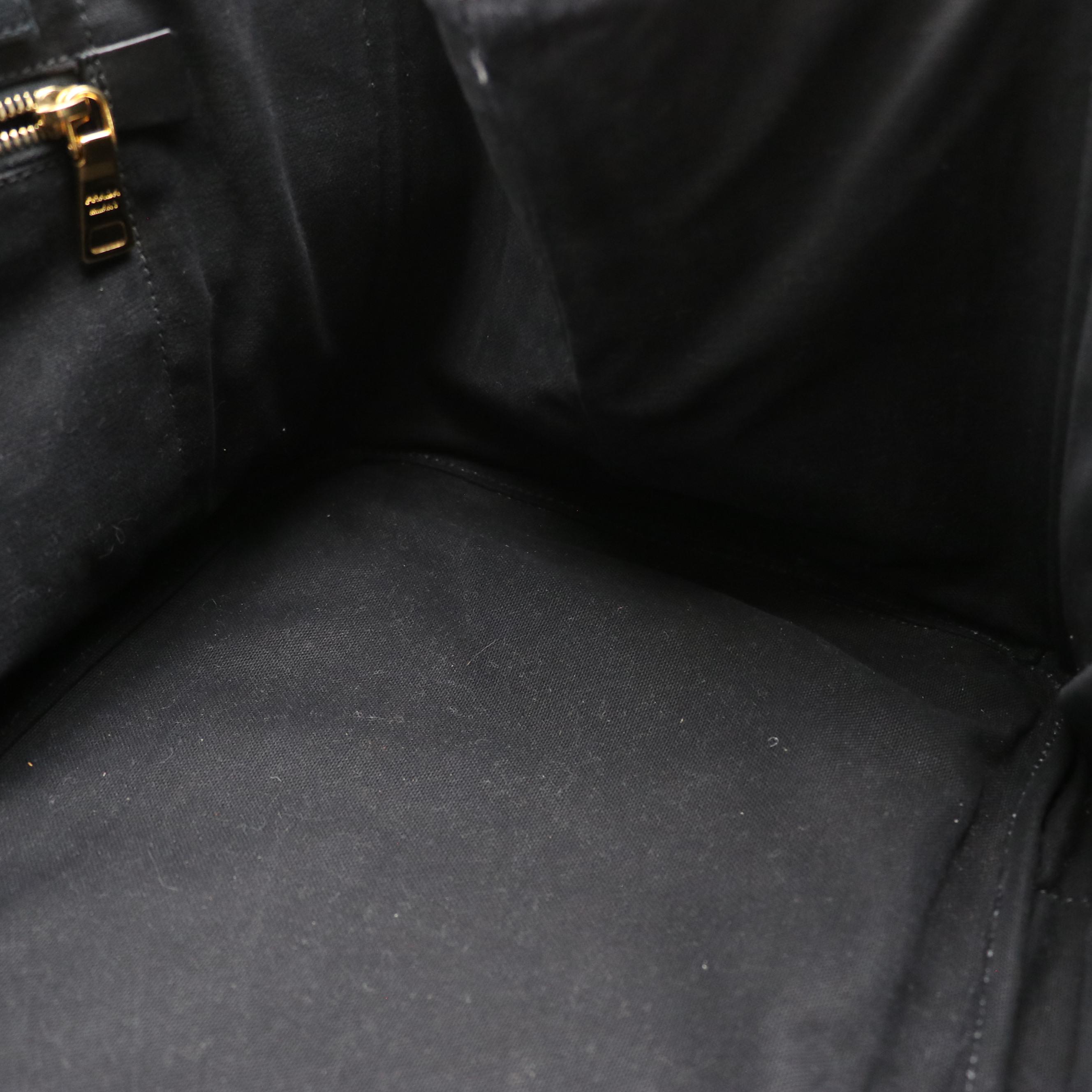 Prada Canapa Tote in Logo Print Black Tessuto Nylon