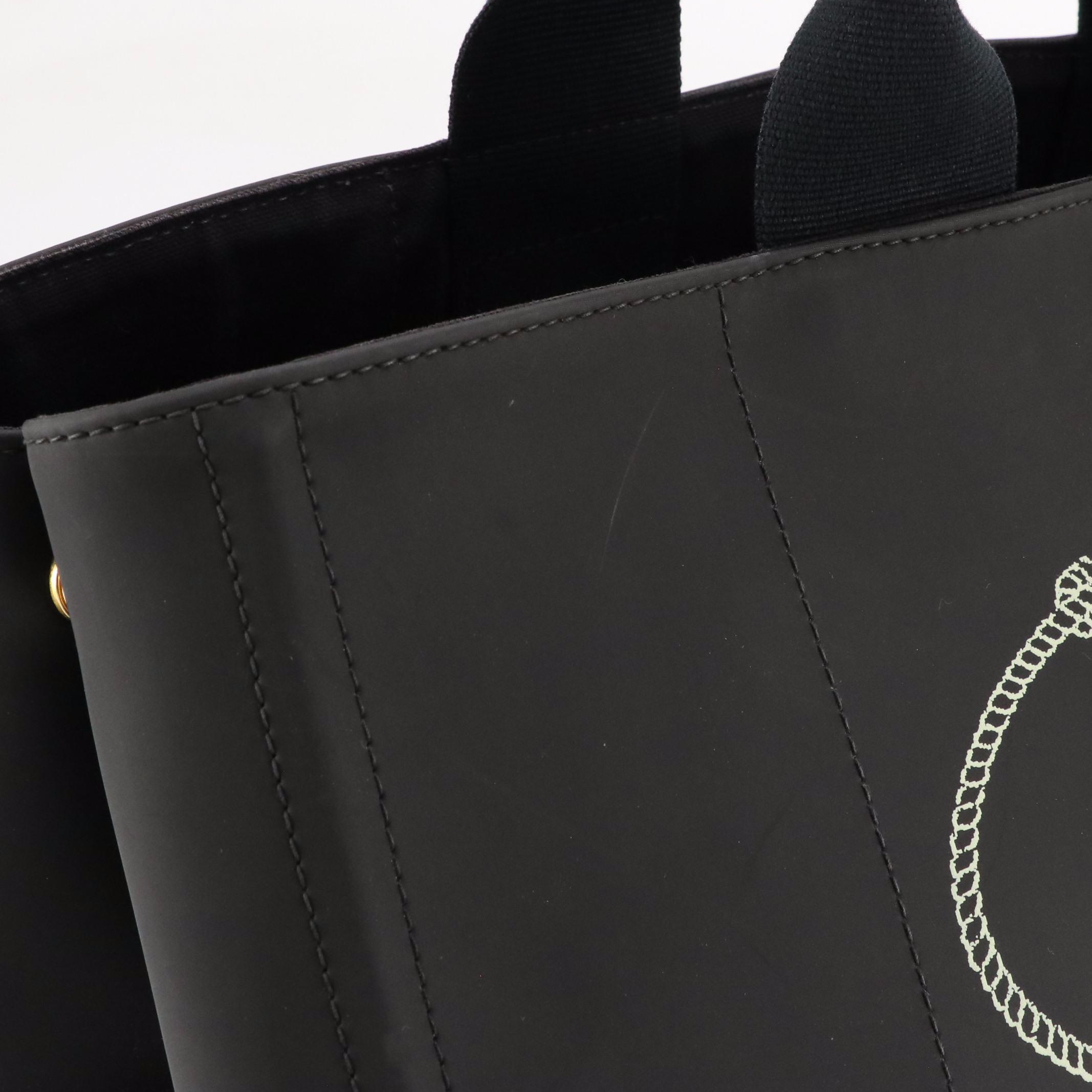 Prada Canapa Tote in Logo Print Black Tessuto Nylon