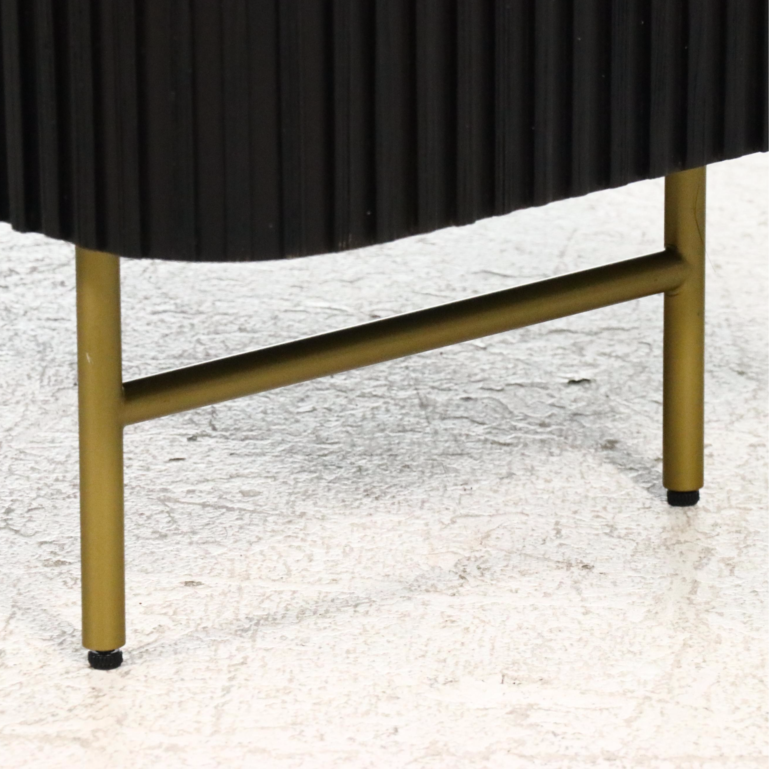 Arhaus "Finnley" Ebonized Oak Bar Cabinet with Marble Top