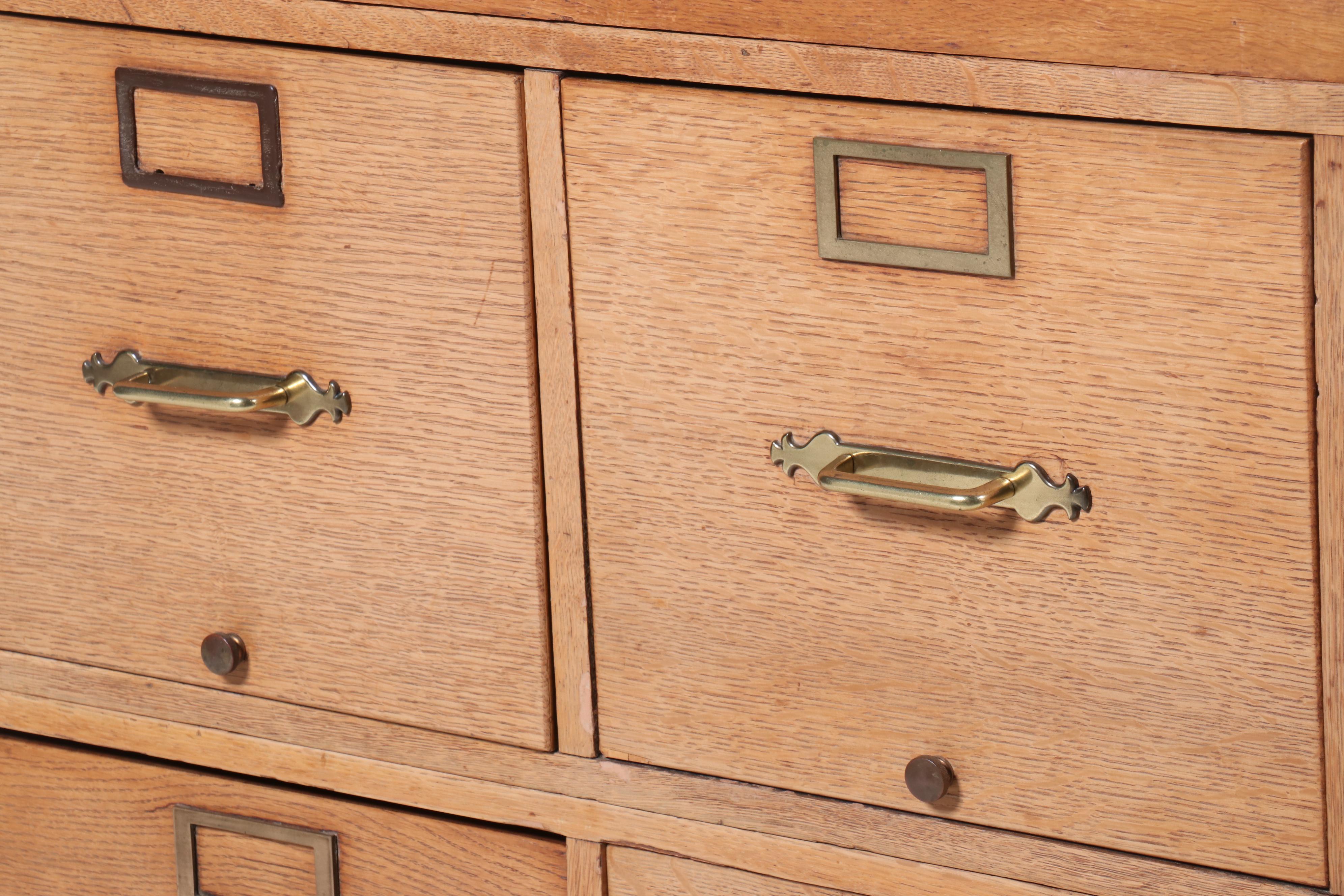 Globe-Wernicke Oak Six-Drawer Stacking Filing Cabinet