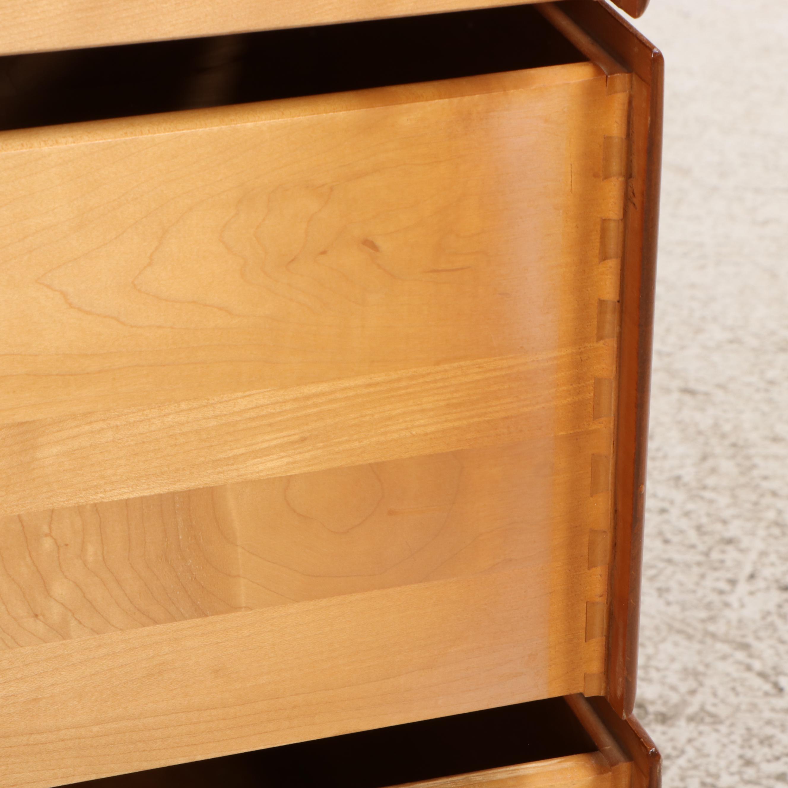 Ethan Allen American Colonial Style Maple Dresser with Mirror and Nightstand