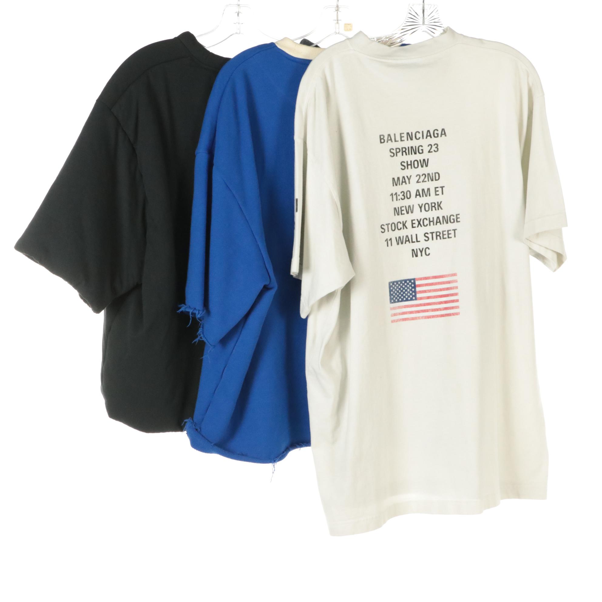 Balenciaga NYSE SS23 T-Shirt and Bag, Heron Preston Padded Tee, and Other Shirt