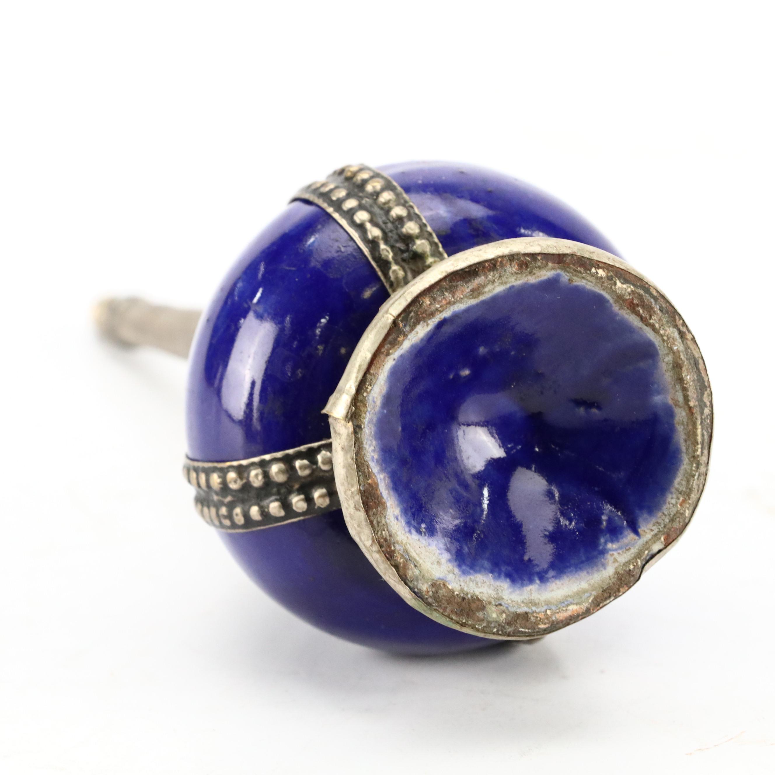 French Style Brass Double Inkwell with Brass and Moroccan Table Accessories