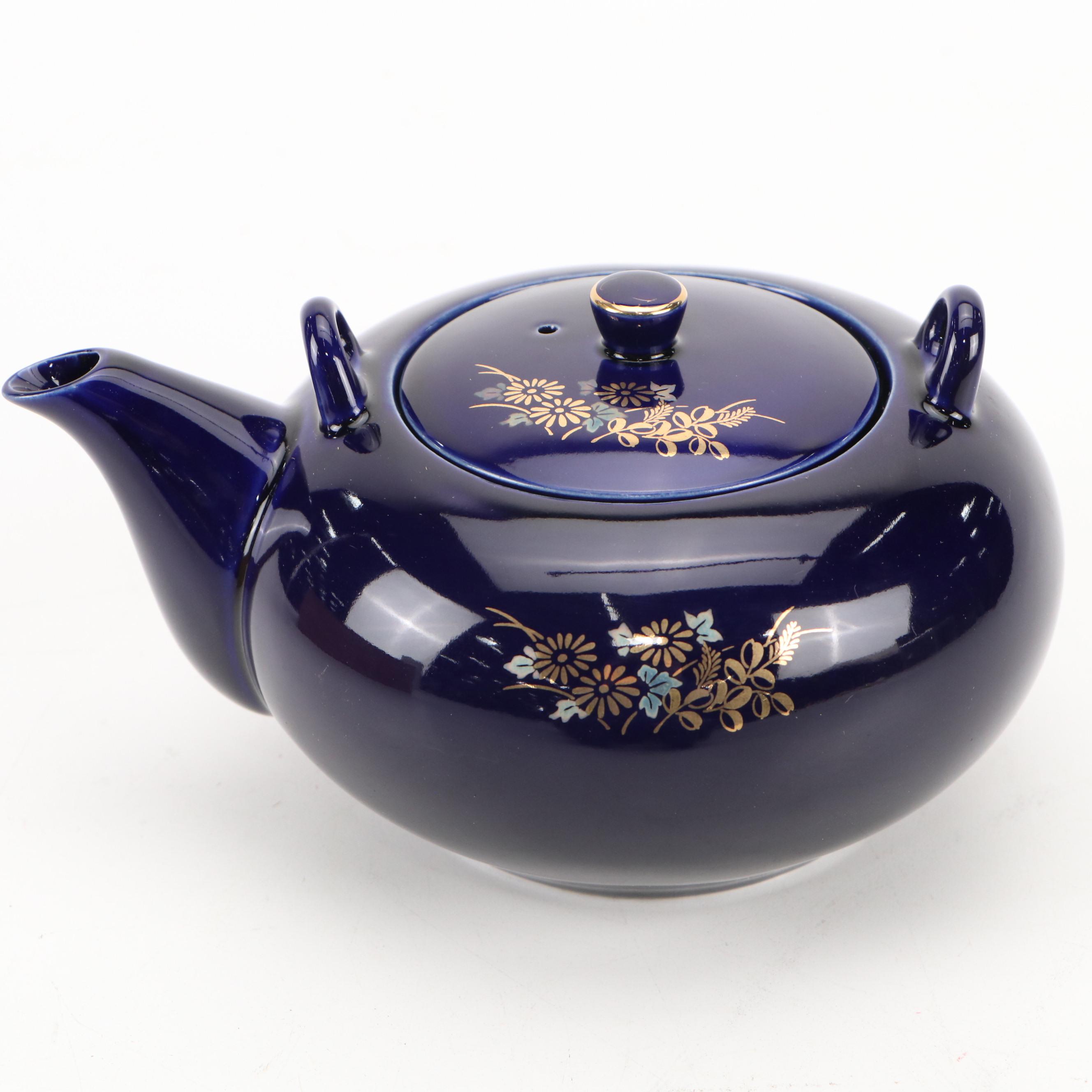 Nippon Tosai Co. Japanese Porcelain Teapot and Lidded Teacups with Storage Box