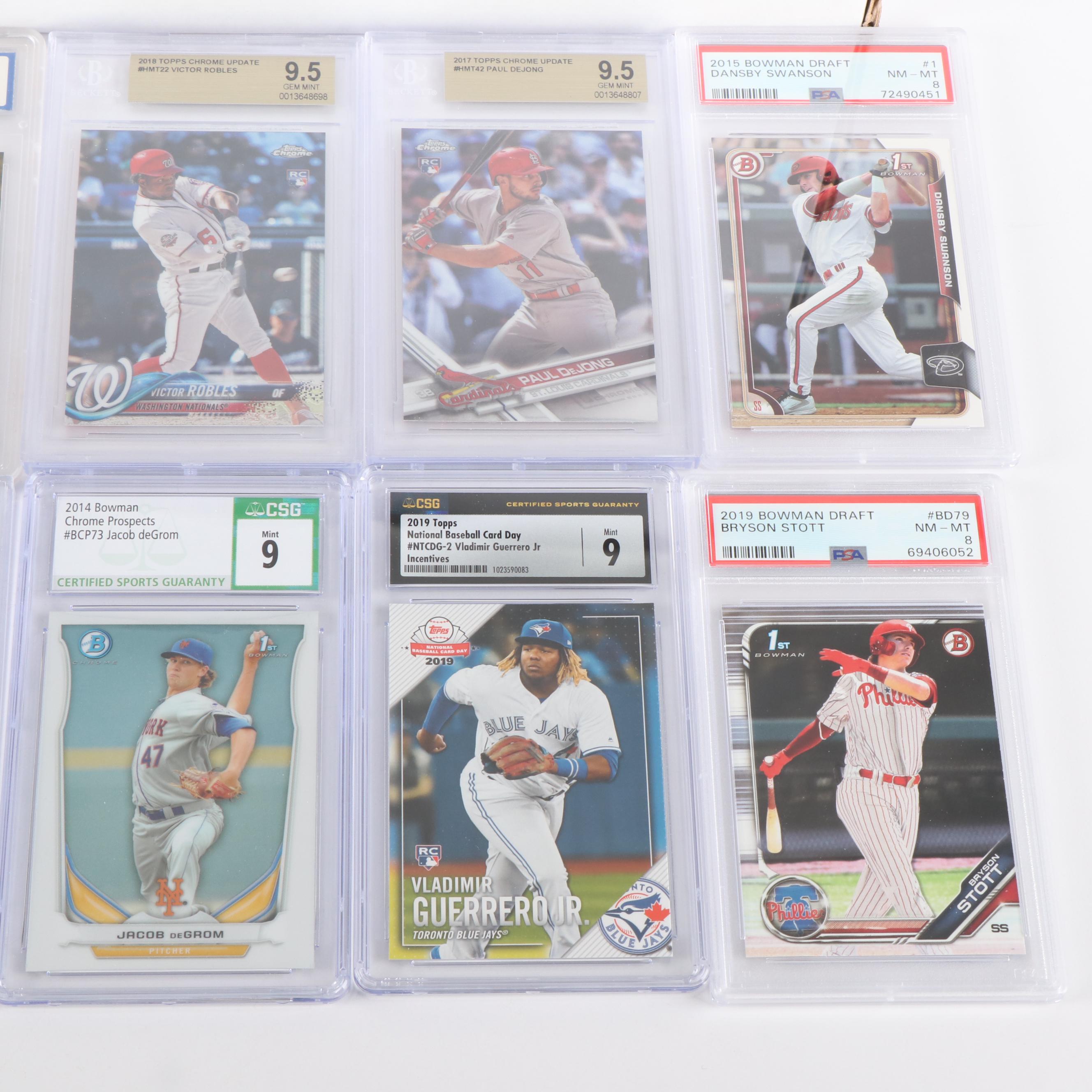 Lot of 1000+ Cards including Graded Jeter, deGrom, and Swanson rookies