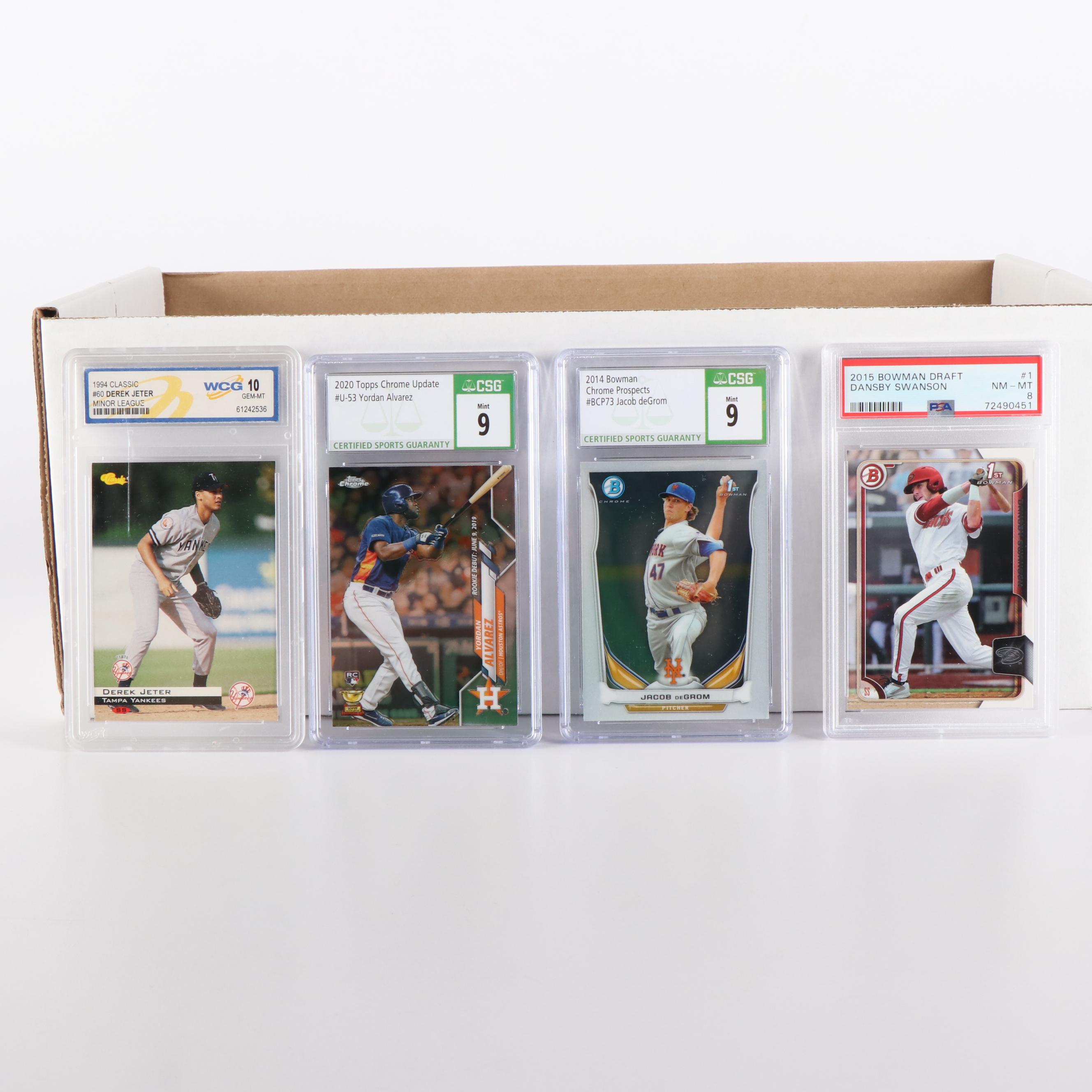 Lot of 1000+ Cards including Graded Jeter, deGrom, and Swanson rookies