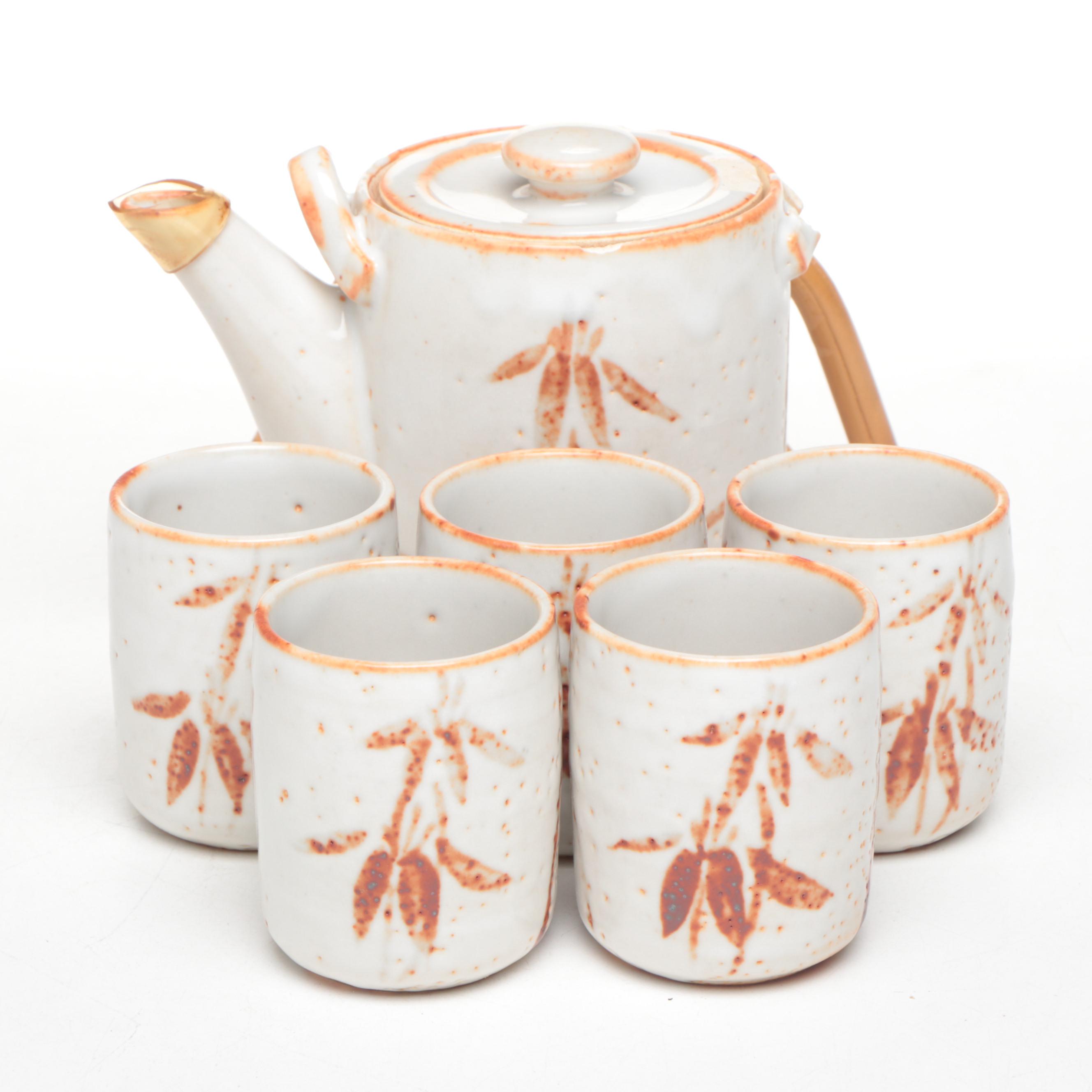 Kang Yuan Japanese Artisan Shino Ware Tea Set