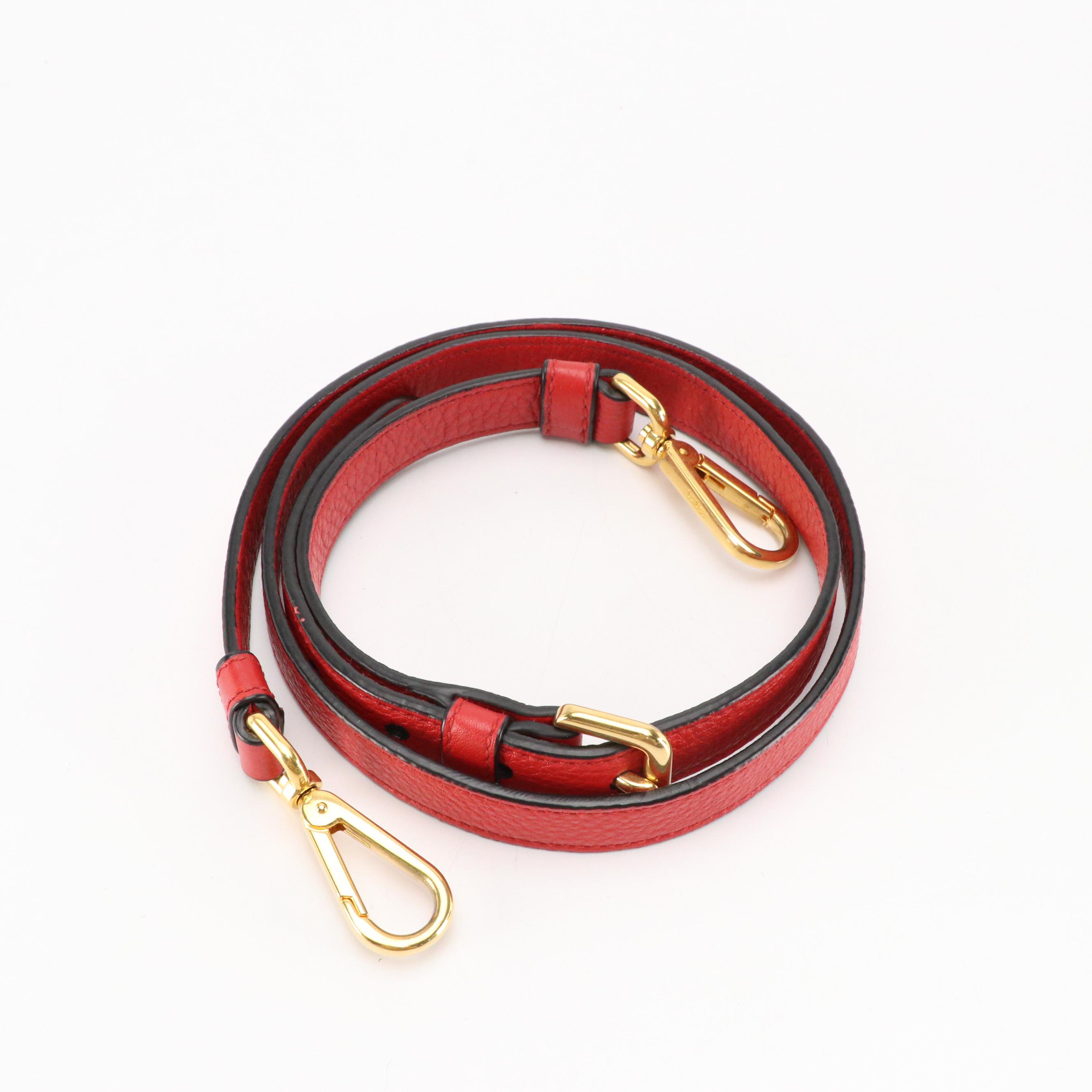 Prada Two Way Tote Bag in Red Grained Leather