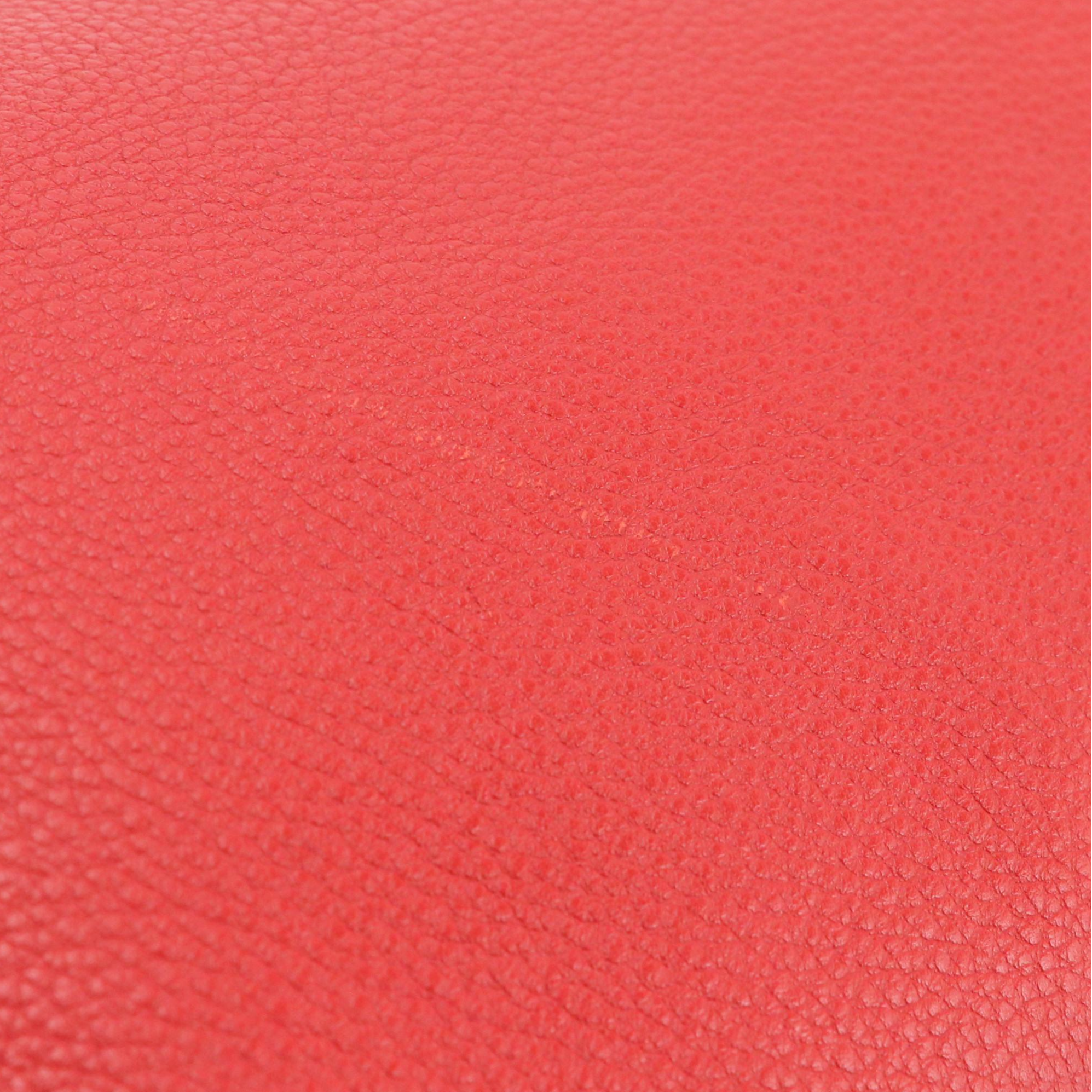Prada Two Way Tote Bag in Red Grained Leather