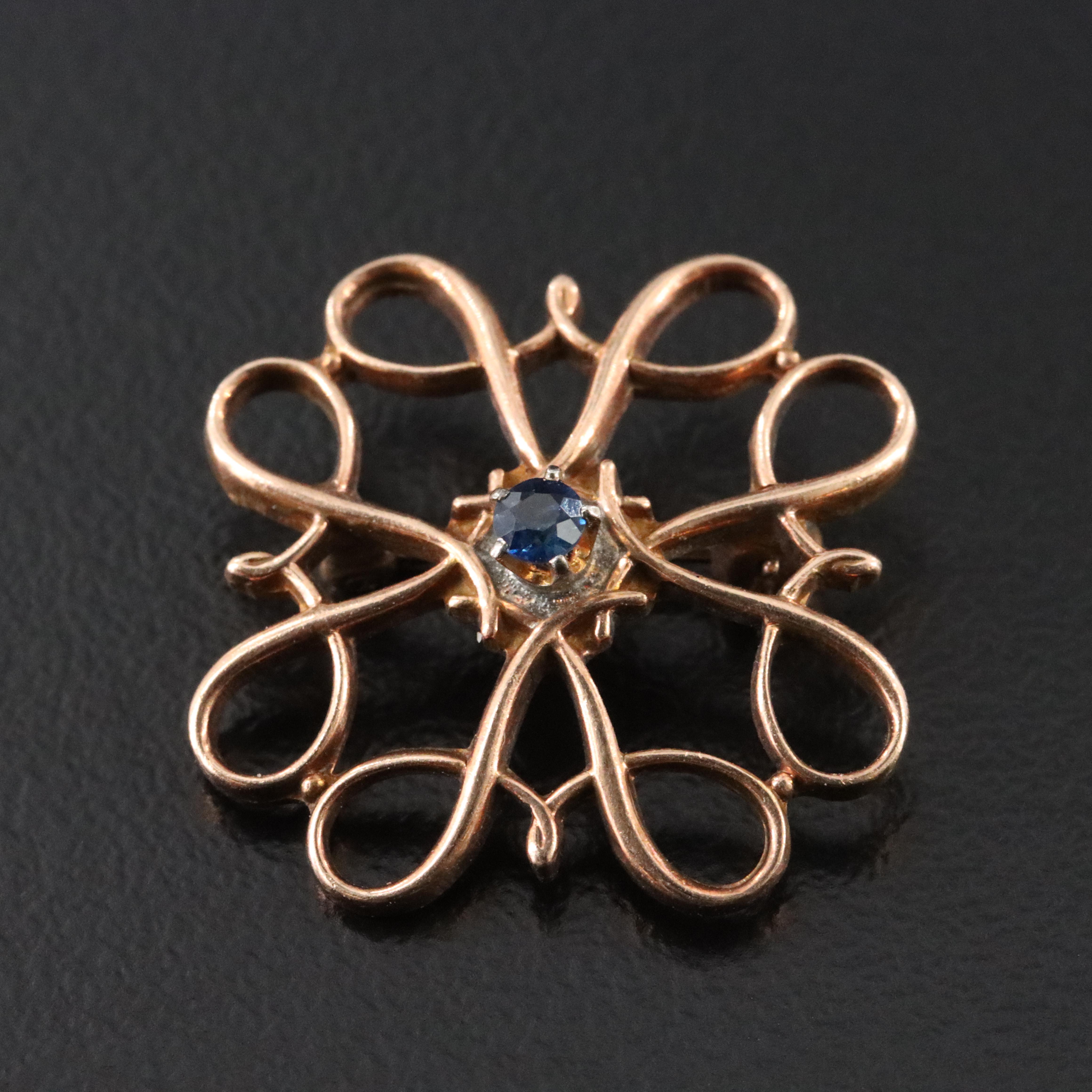 10K Sapphire Pin