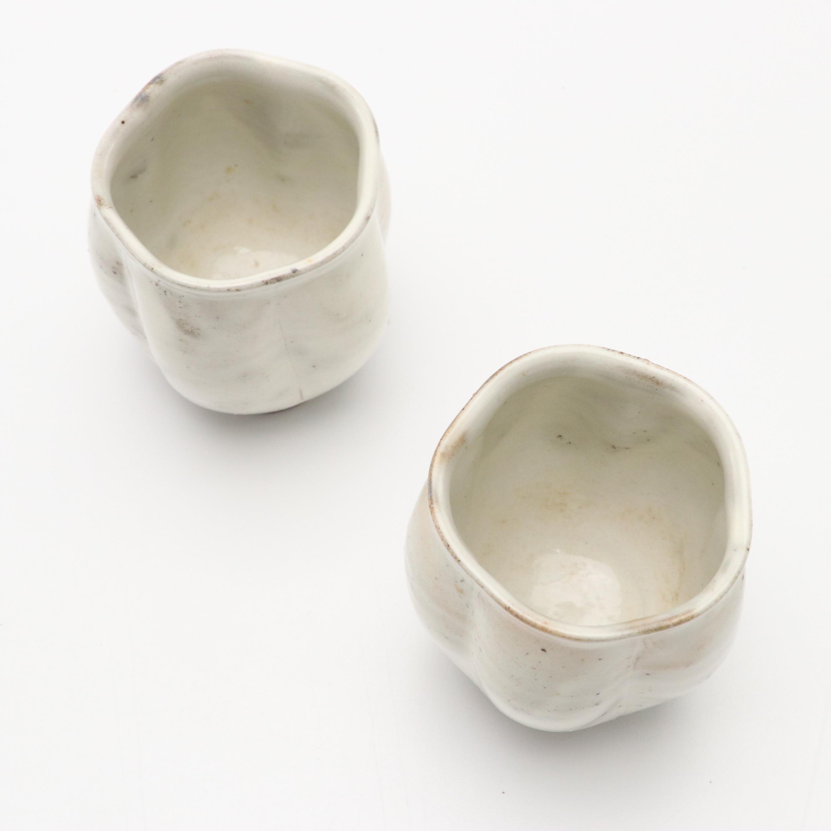 Japanese Ceramic Tea Bowls with Serving Tray and Other Table Accessories
