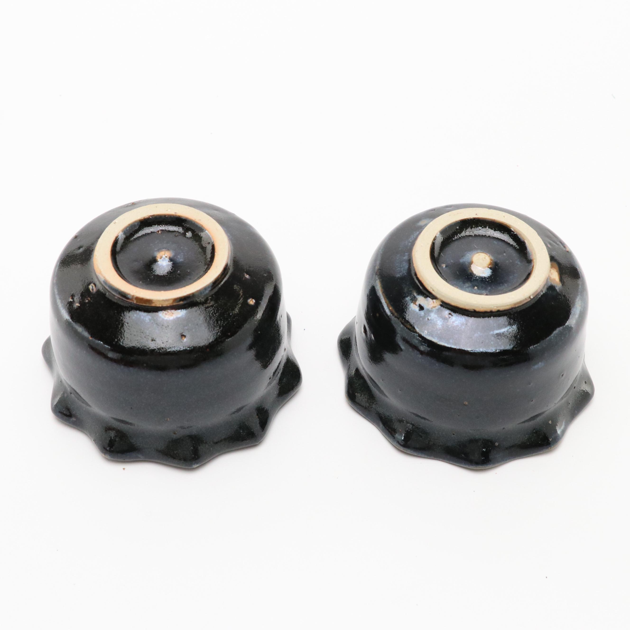 Japanese Ceramic Tea Bowls with Serving Tray and Other Table Accessories