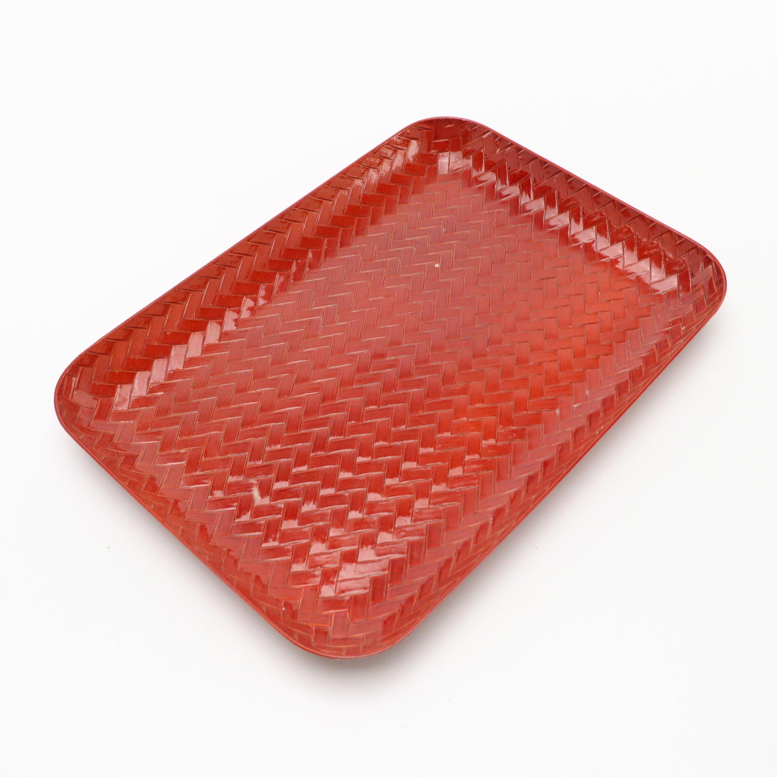 Japanese Ceramic Tea Bowls with Serving Tray and Other Table Accessories