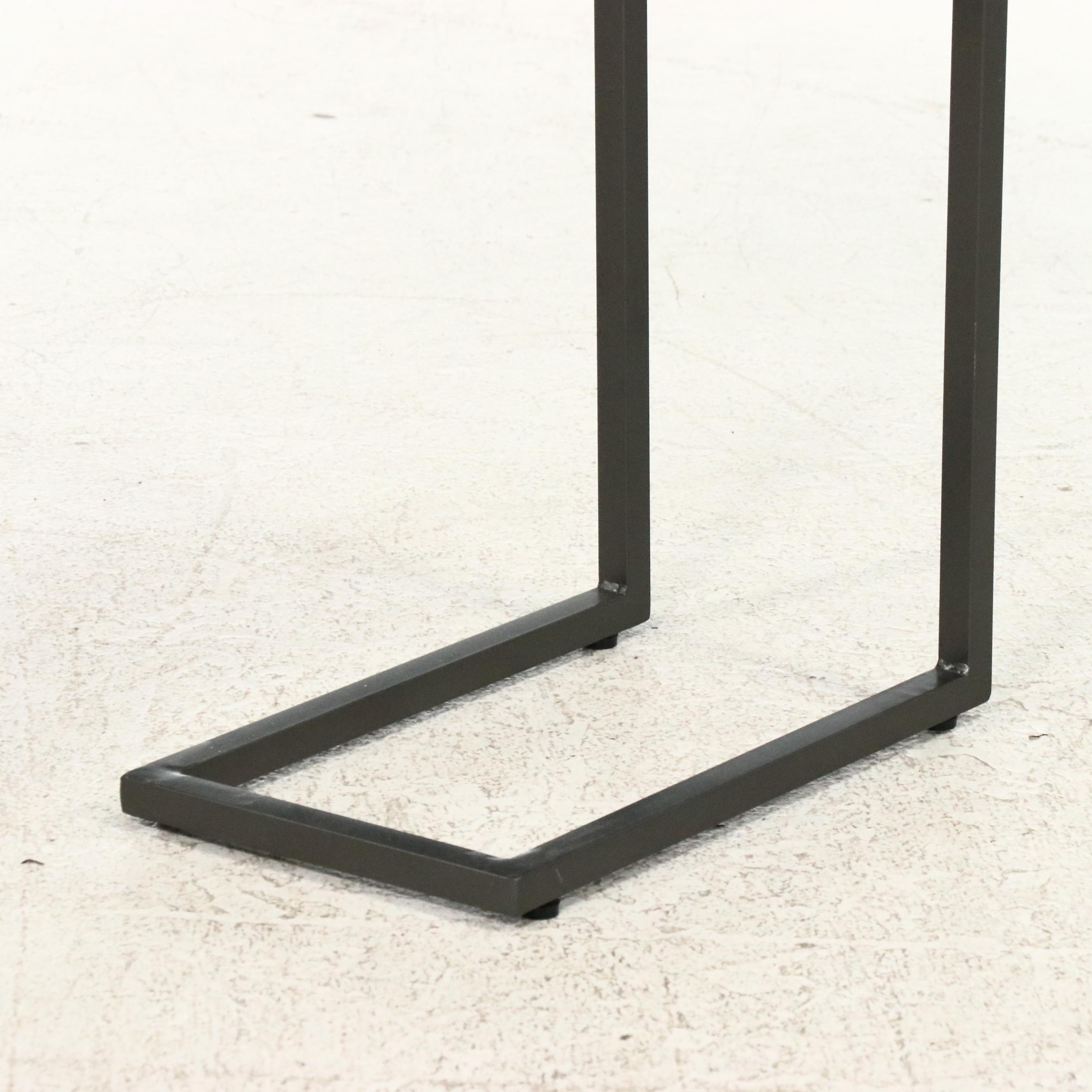 Contemporary Cantilevered Side Table with White Granite Top