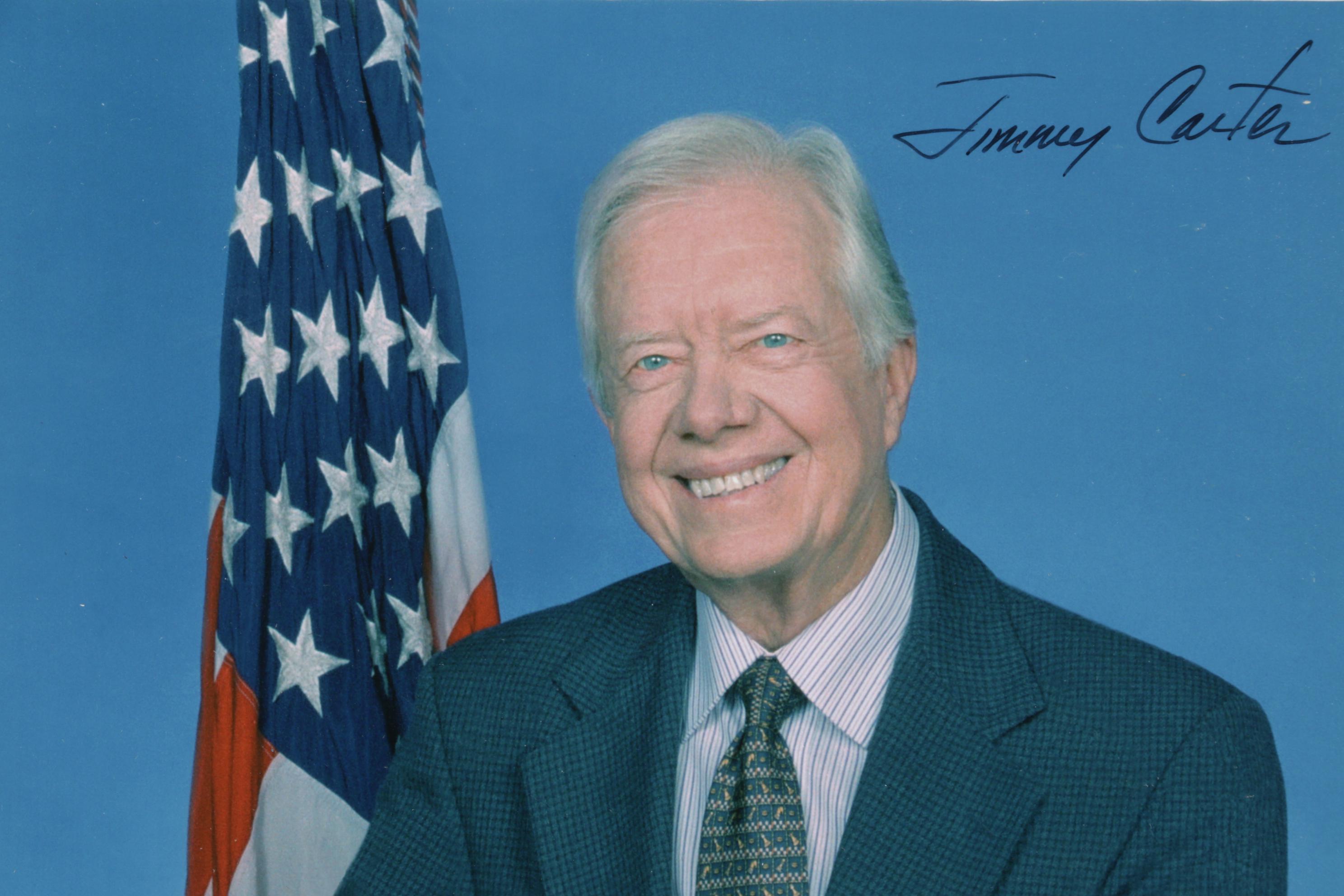 Signed and Framed Autographed Photo of President Jimmy Carter