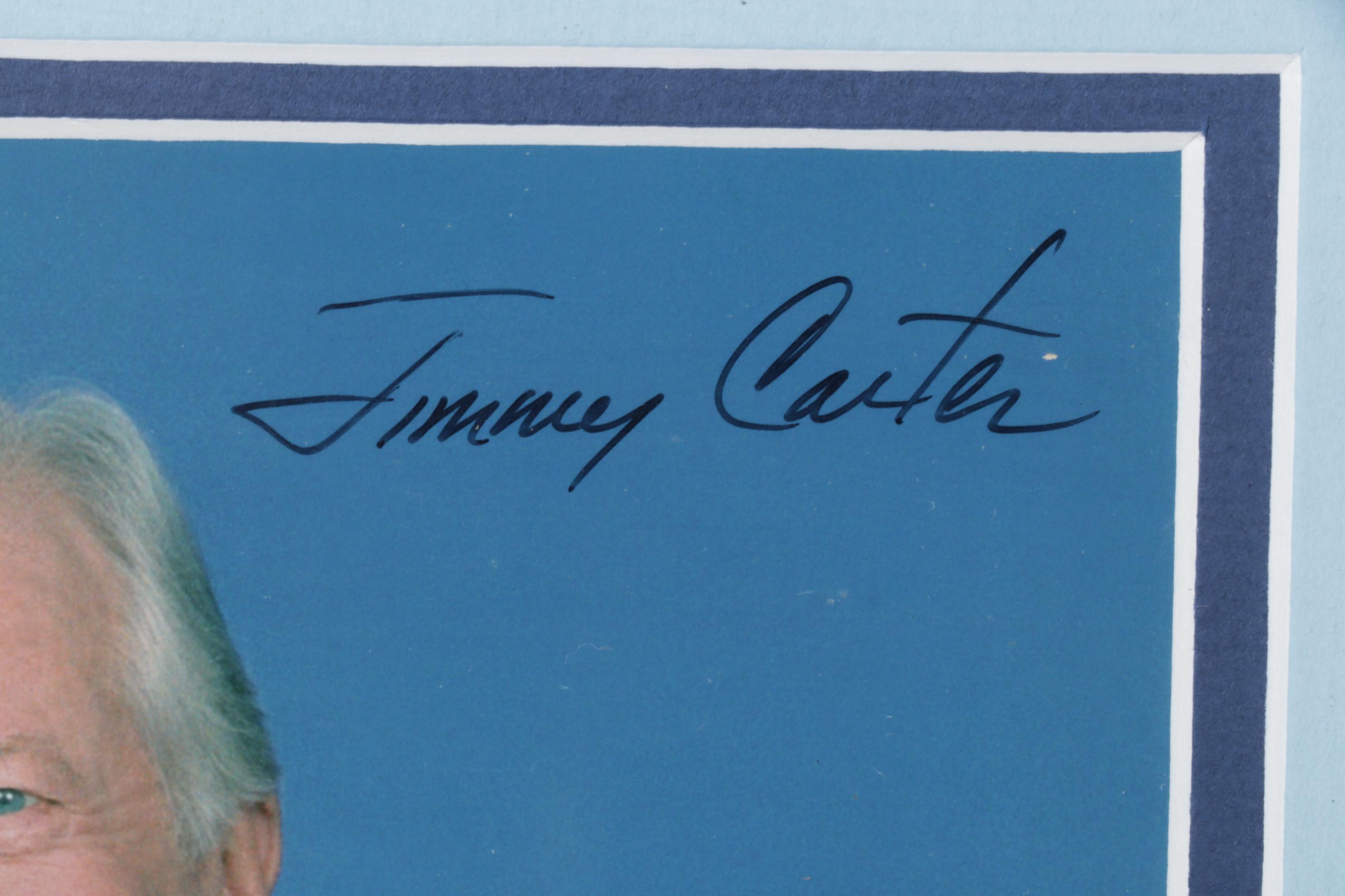 Signed and Framed Autographed Photo of President Jimmy Carter