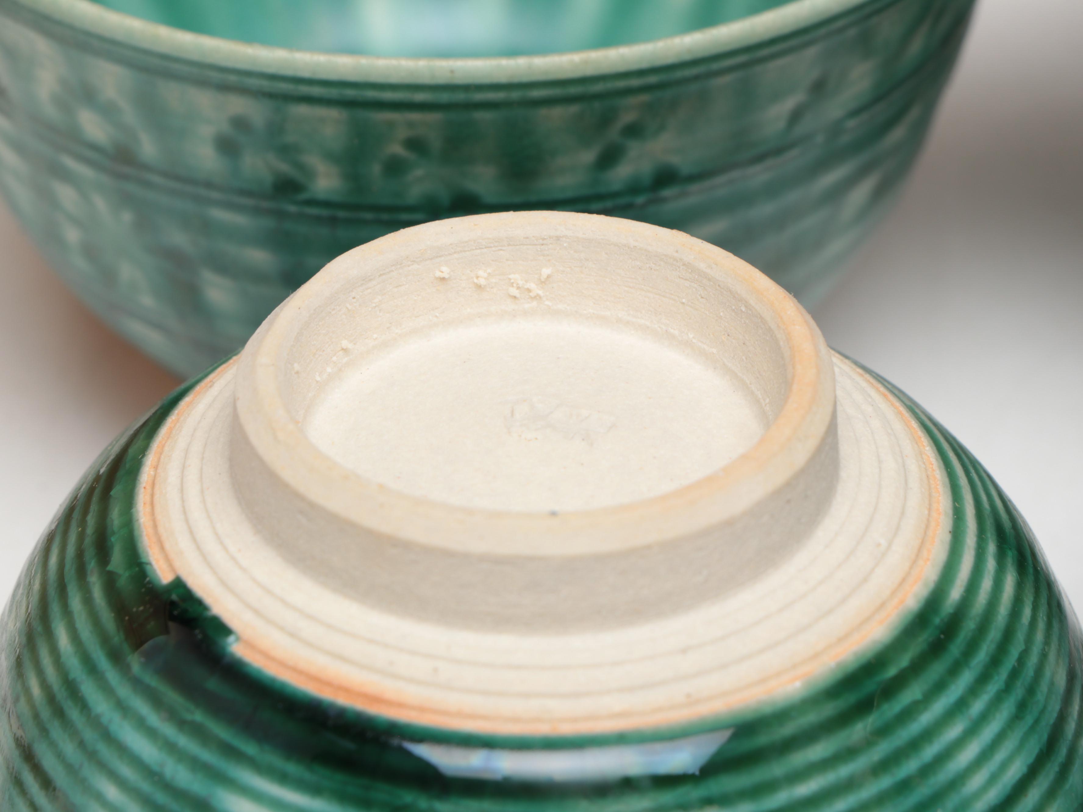 Japanese Green Glazed Porcelain Bowls