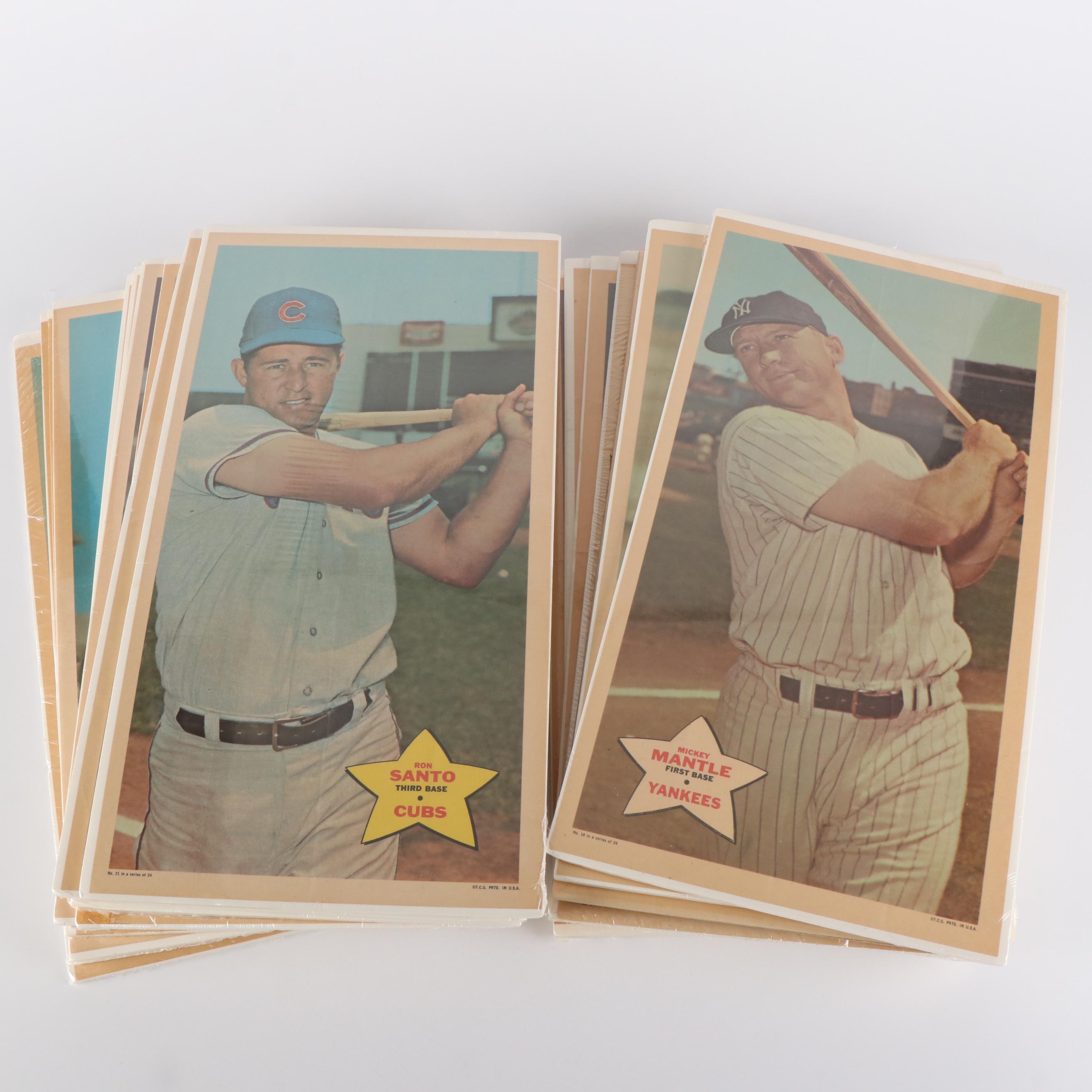 1968 Topps Baseball Posters, Mickey Mantle, Hank Aaron, Willie Mays, More