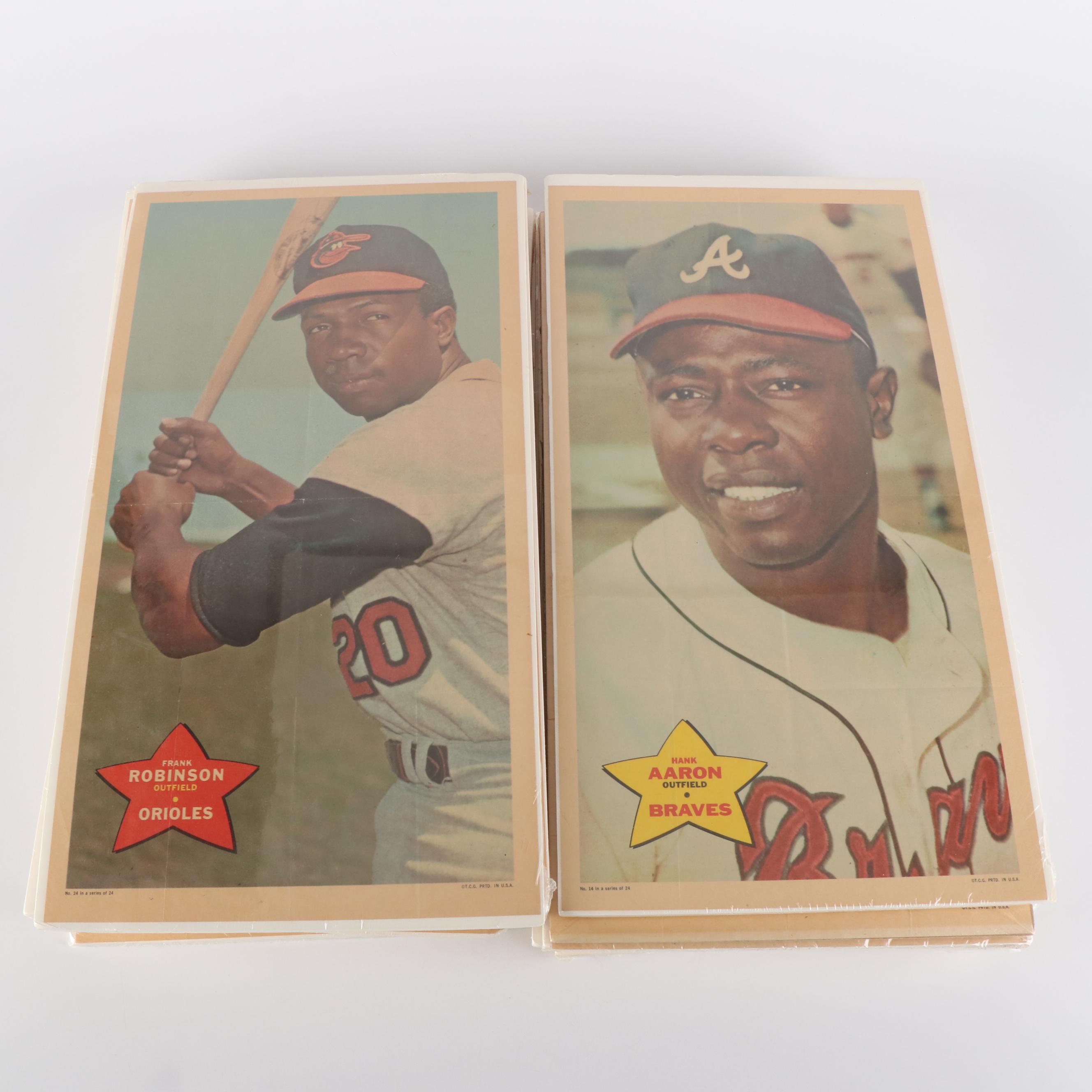 1968 Topps Baseball Posters, Mickey Mantle, Hank Aaron, Willie Mays, More