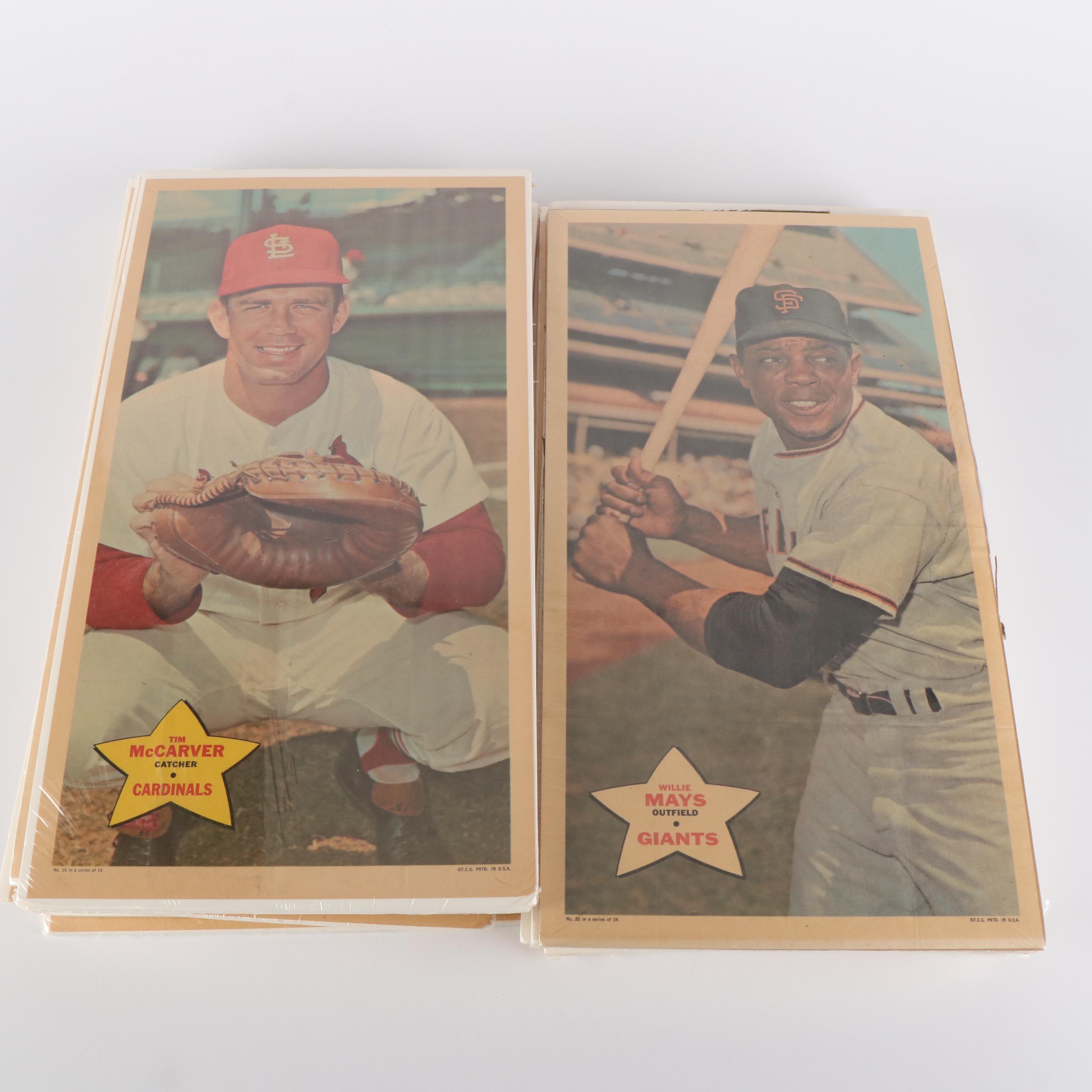 1968 Topps Baseball Posters, Mickey Mantle, Hank Aaron, Willie Mays, More