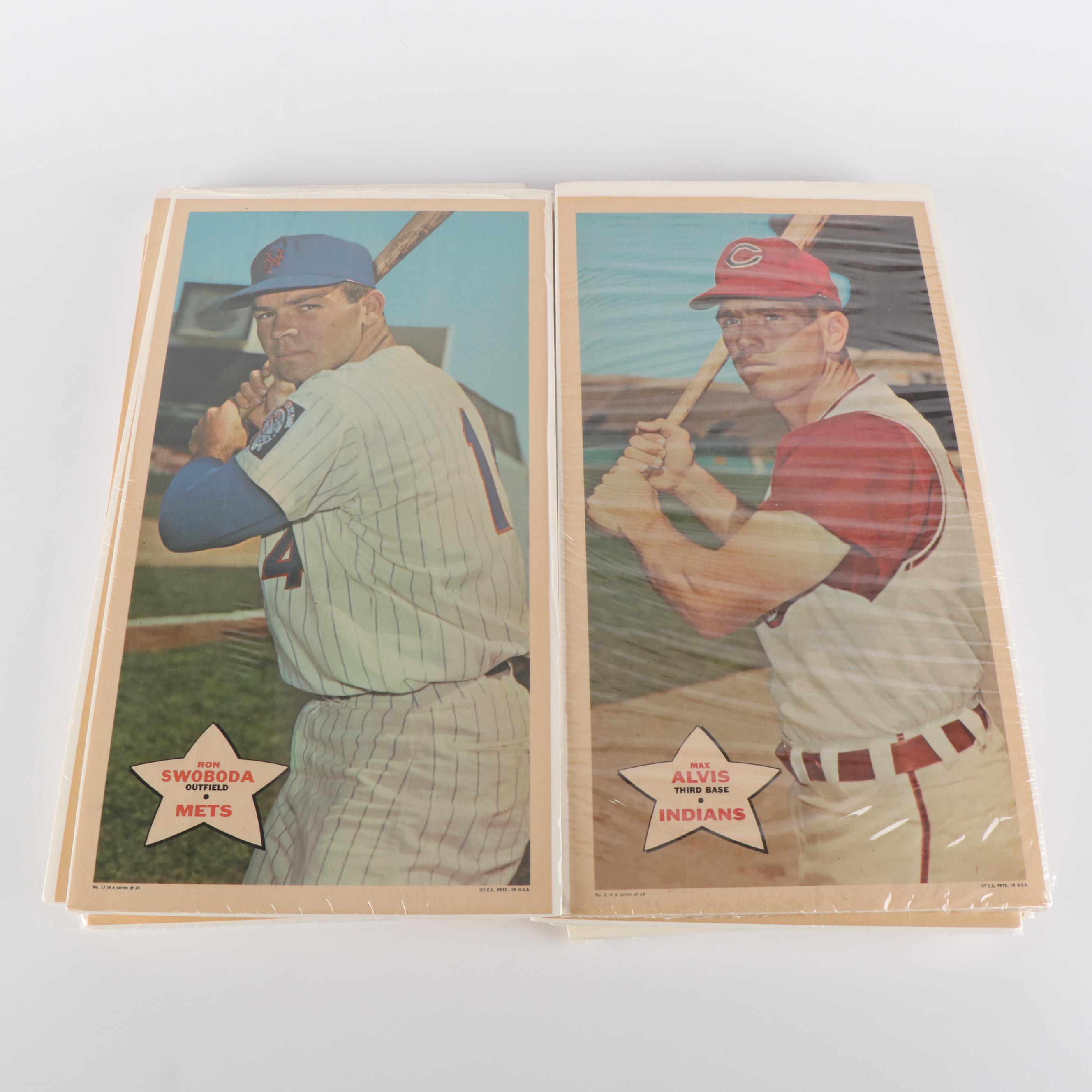 1968 Topps Baseball Posters, Mickey Mantle, Hank Aaron, Willie Mays, More