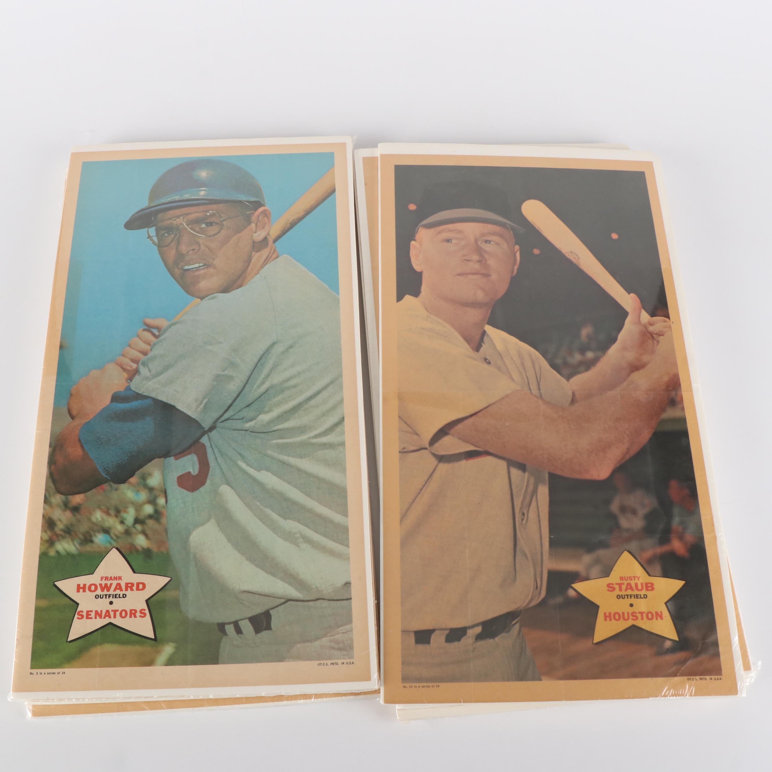 1968 Topps Baseball Posters, Mickey Mantle, Hank Aaron, Willie Mays, More