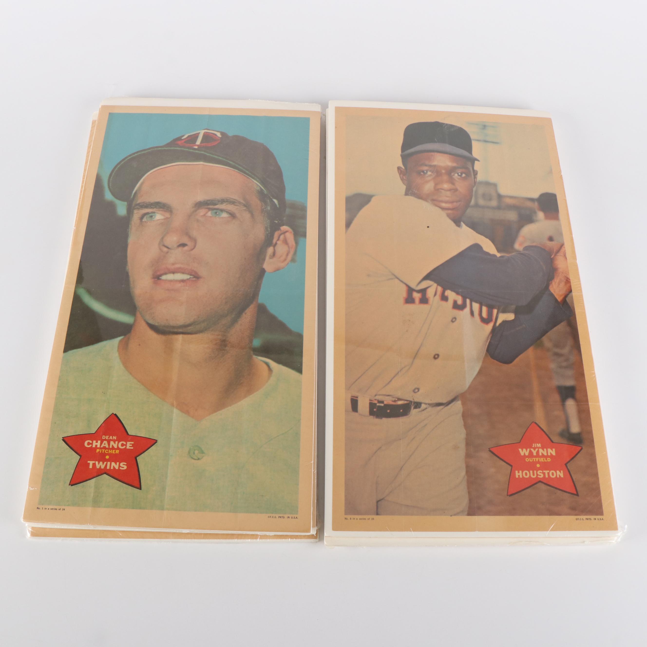1968 Topps Baseball Posters, Mickey Mantle, Hank Aaron, Willie Mays, More