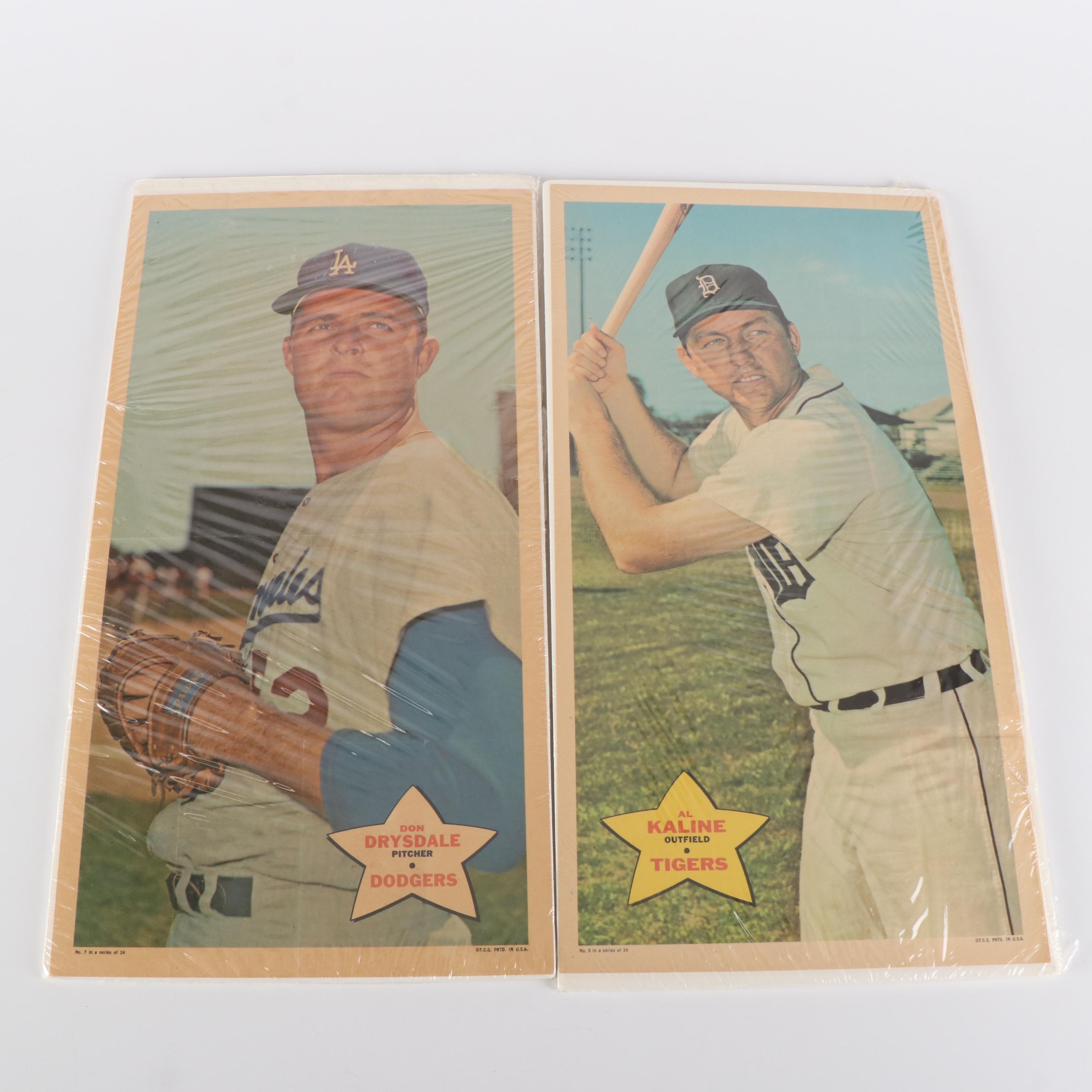1968 Topps Baseball Posters, Mickey Mantle, Hank Aaron, Willie Mays, More