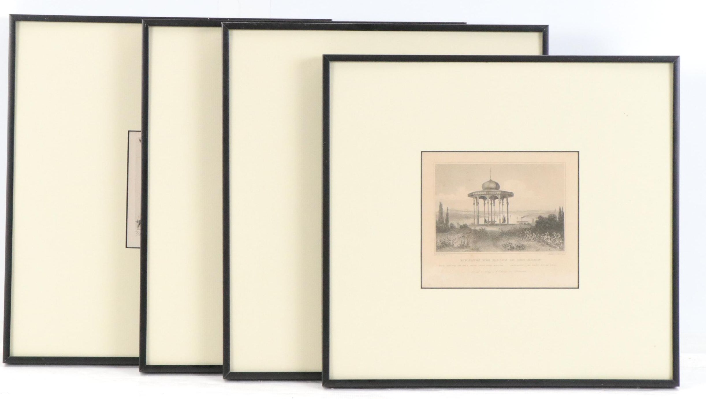 Four Black and White Etchings and Engravings, 20th Century