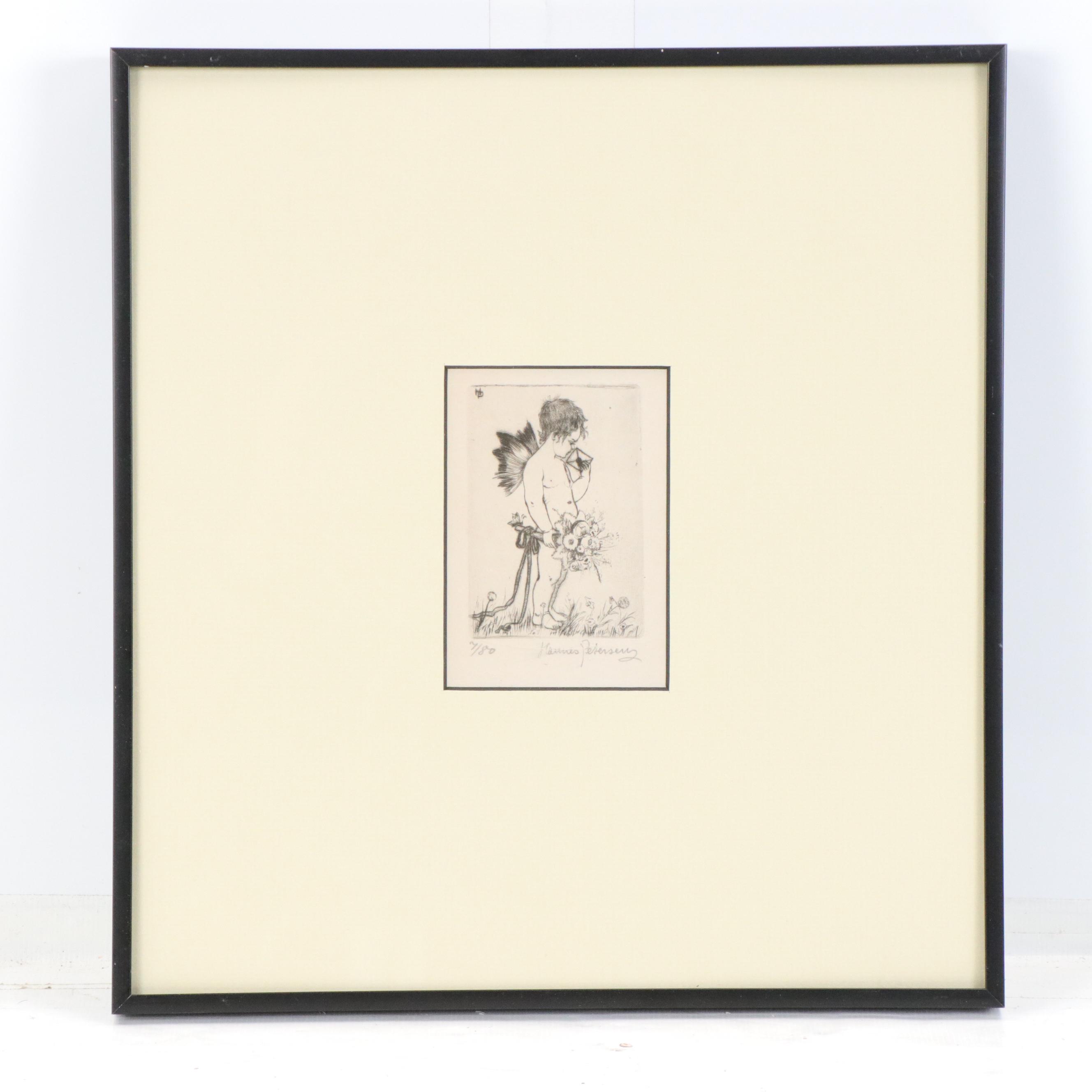 Four Black and White Etchings and Engravings, 20th Century