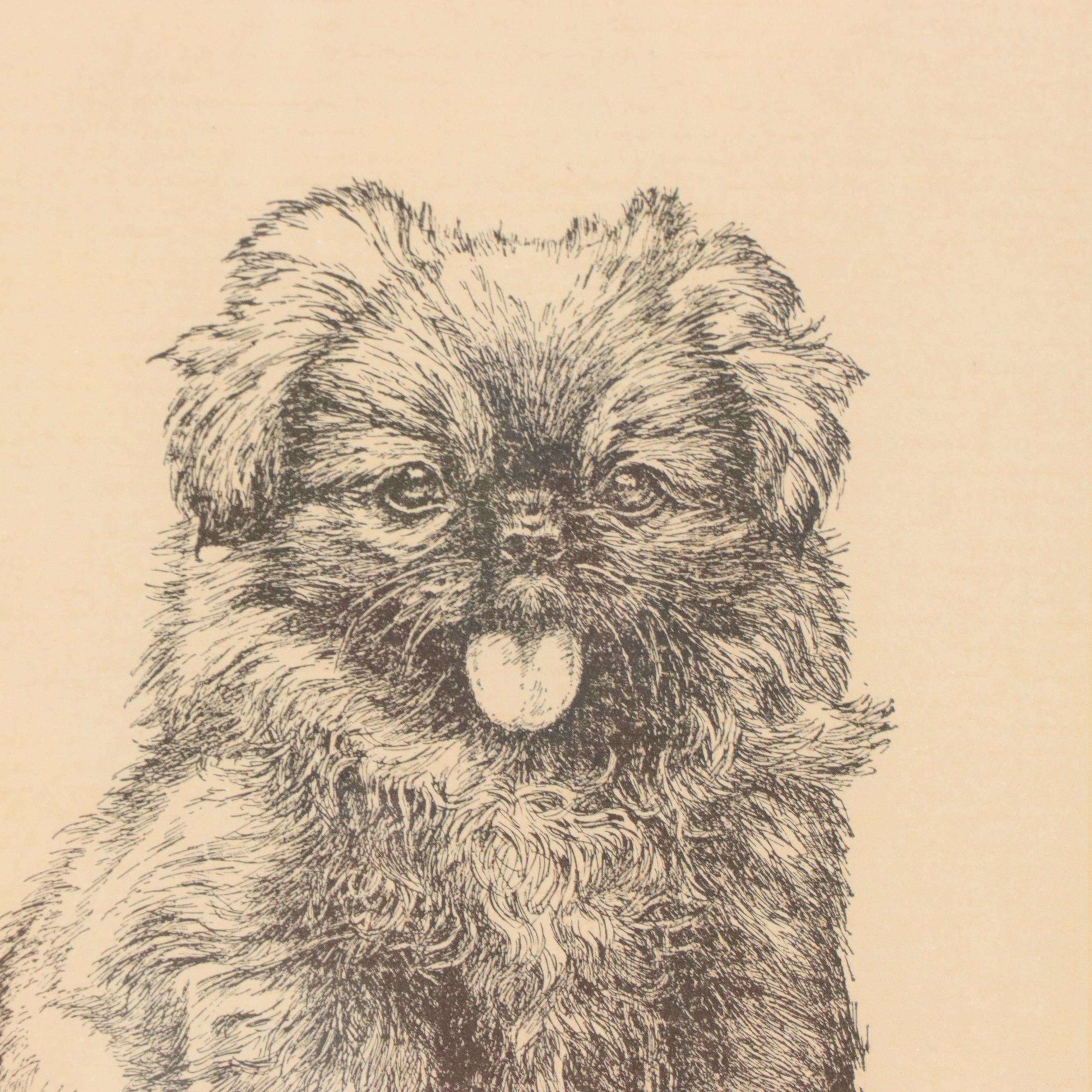 Four Black and White Etchings and Engravings, 20th Century