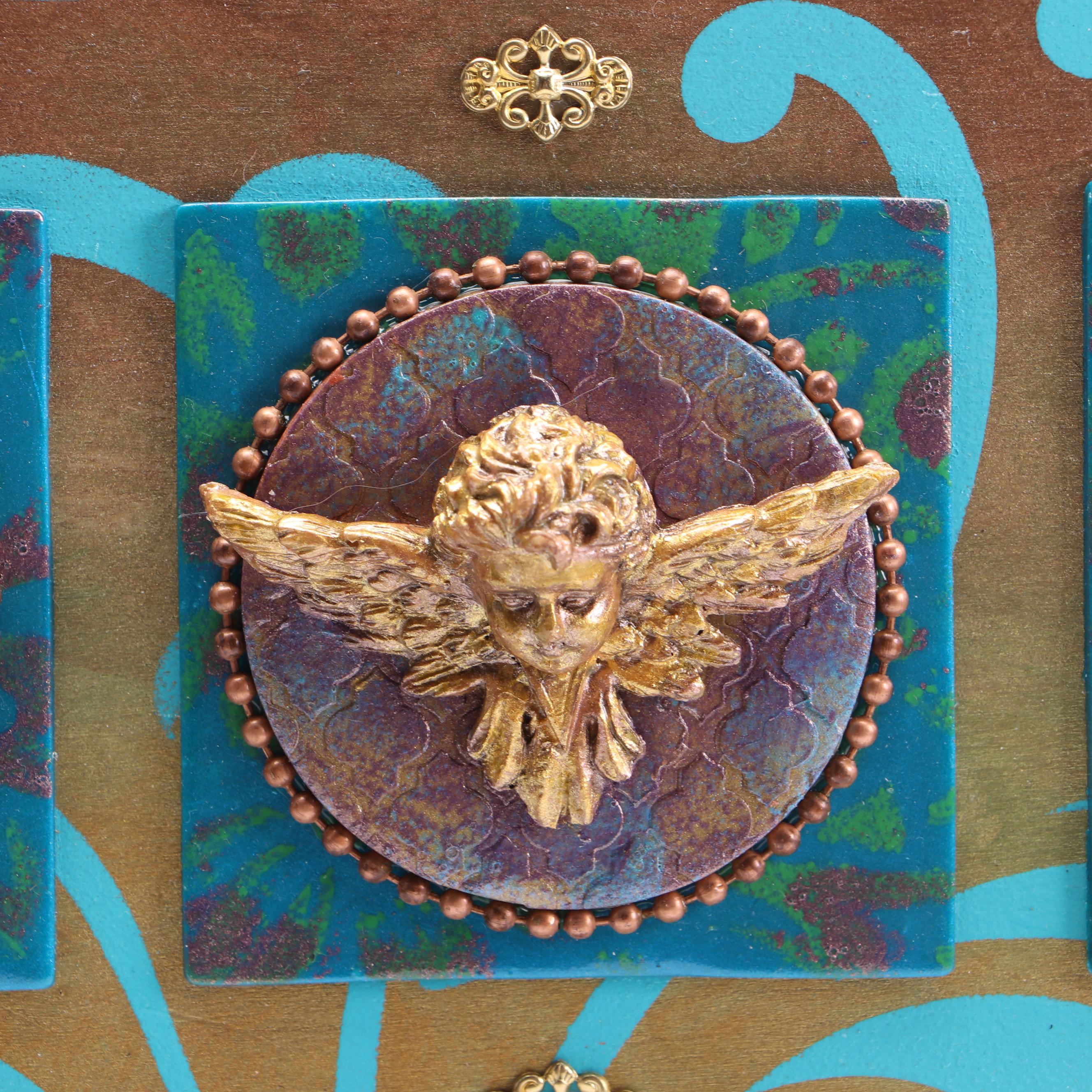 Deborah Kovacs-Sturdevant Mixed Media Composition "Mandala Tiles," 21st Century